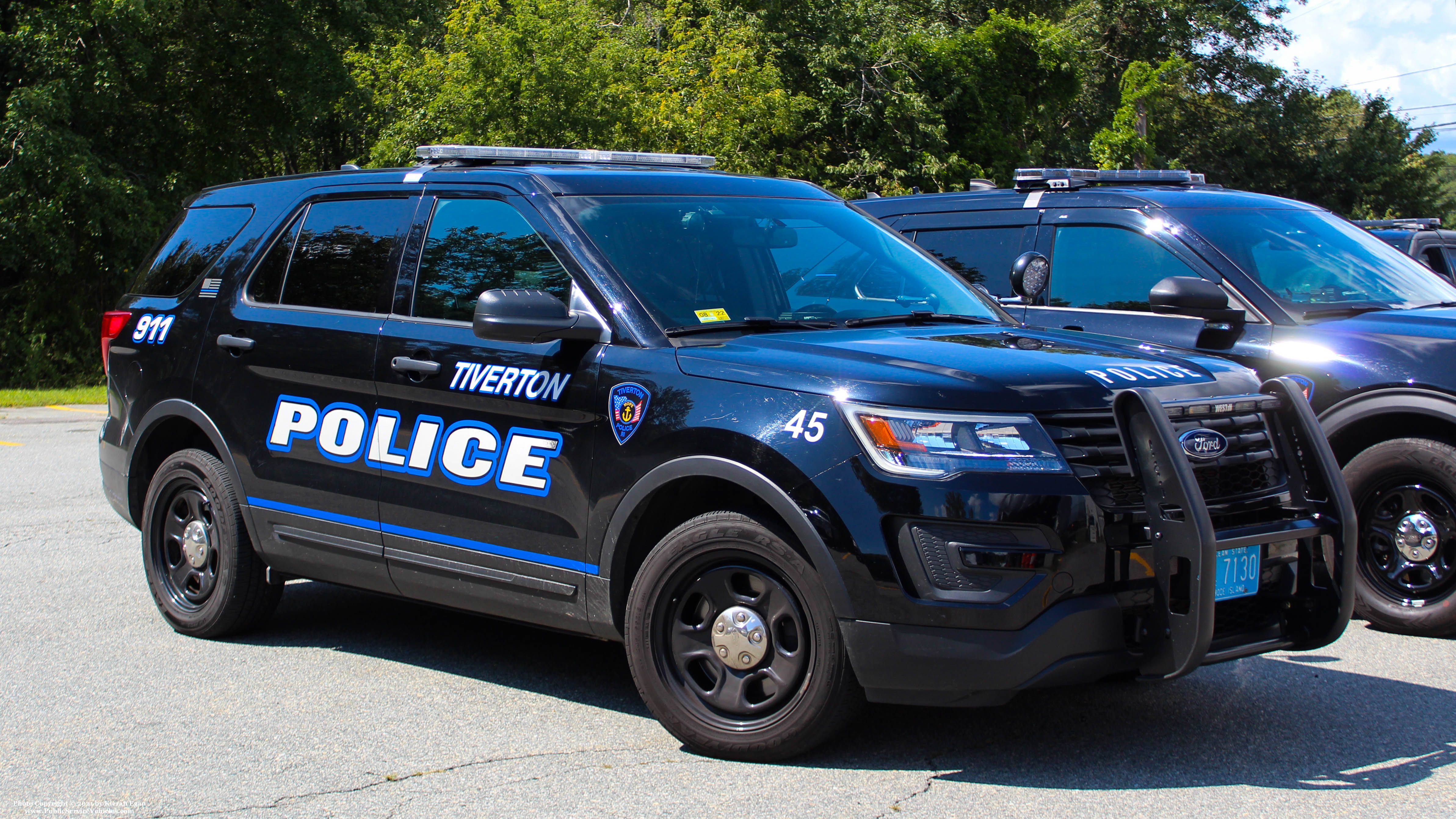 A photo  of Tiverton Police
            Cruiser 45, a 2019 Ford Police Interceptor Utility             taken by Kieran Egan