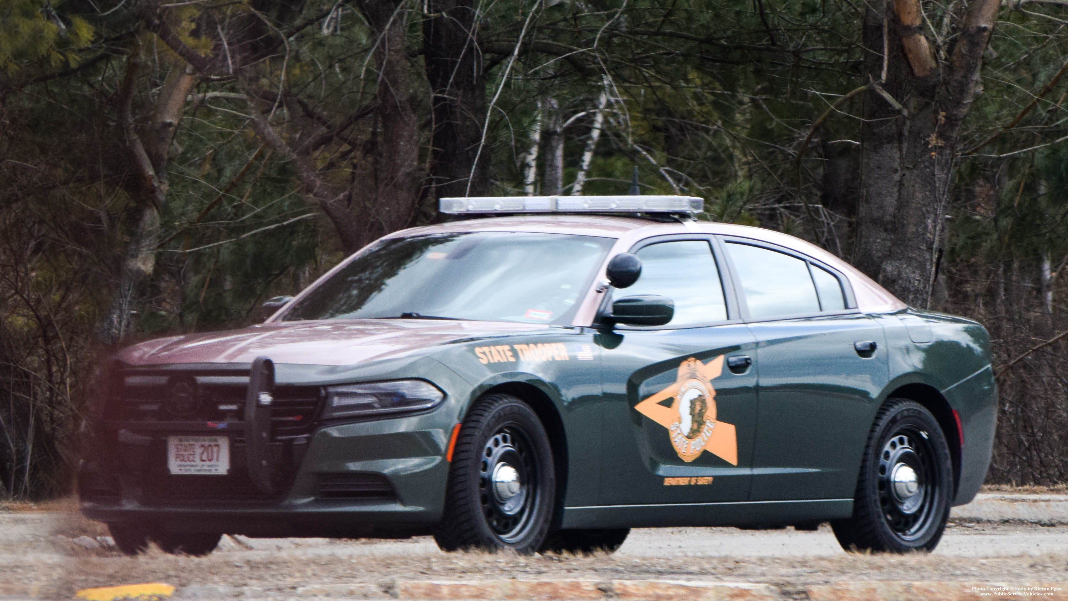 A photo  of New Hampshire State Police
            Cruiser 207, a 2015-2019 Dodge Charger             taken by Kieran Egan