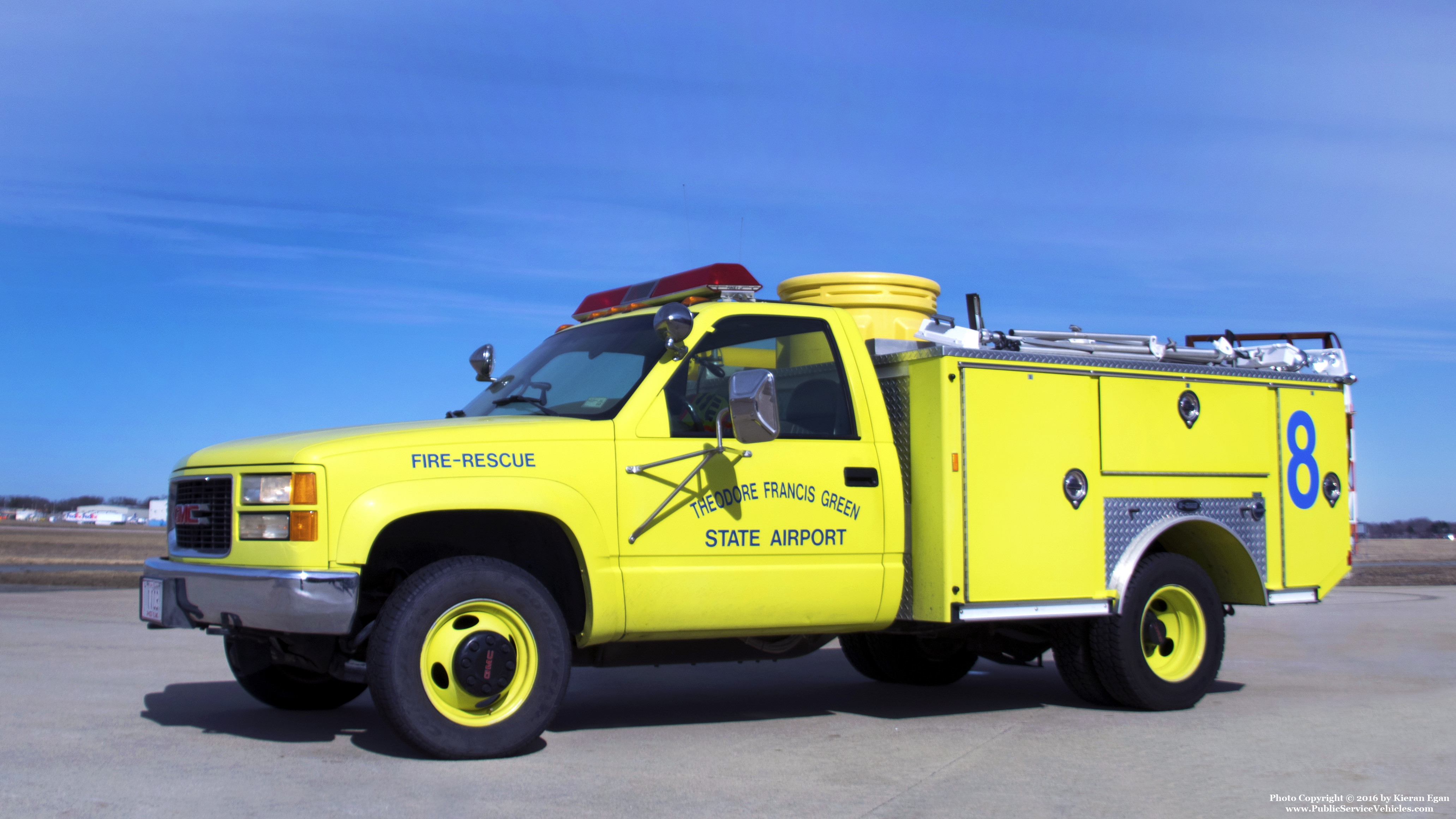 A photo  of T.F. Green Airport Fire
            Rescue 308, a 1995 GMC             taken by Kieran Egan