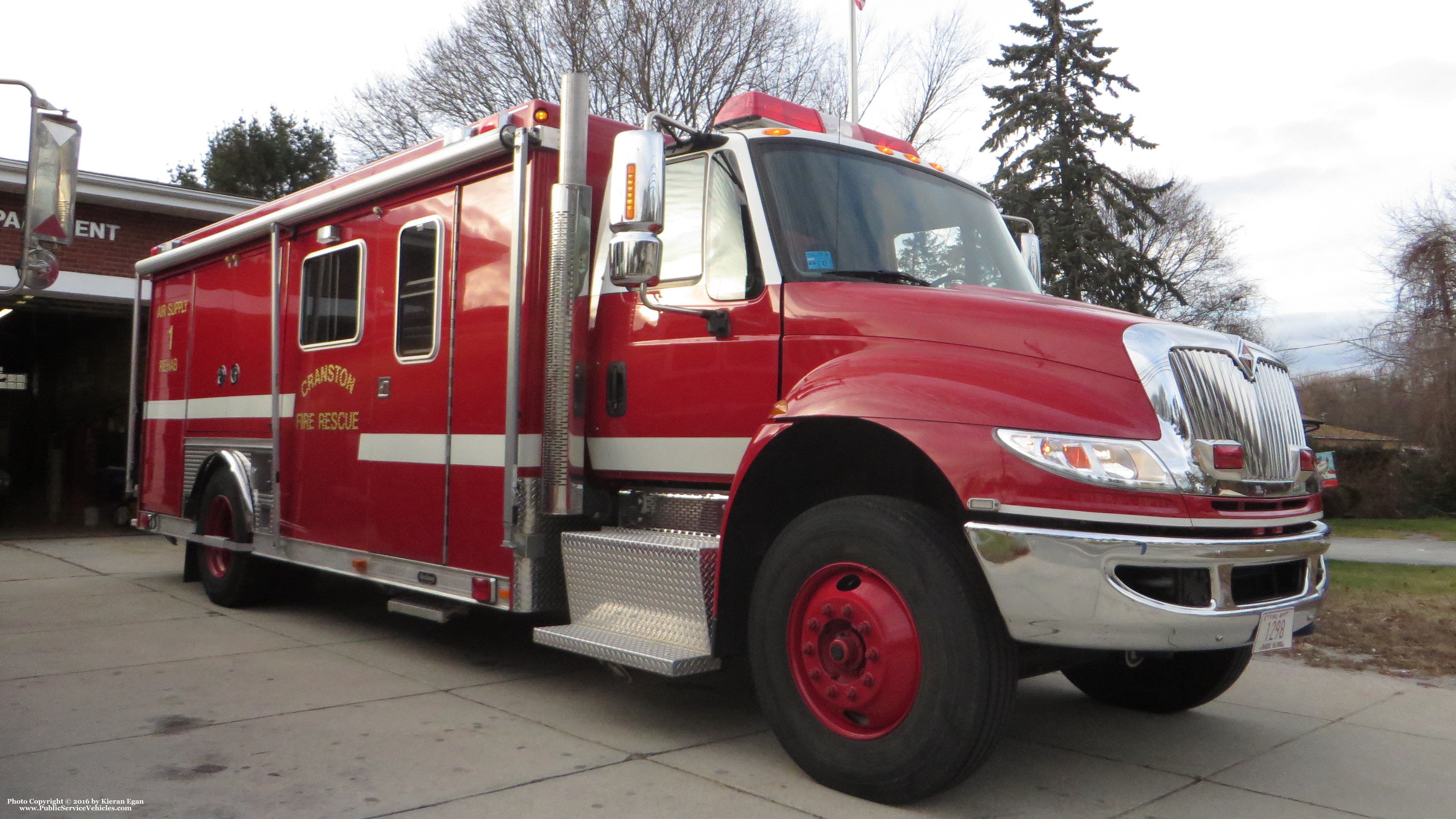 A photo  of Cranston Fire
            Air Supply 1, a 2008 International/Hackney             taken by Kieran Egan