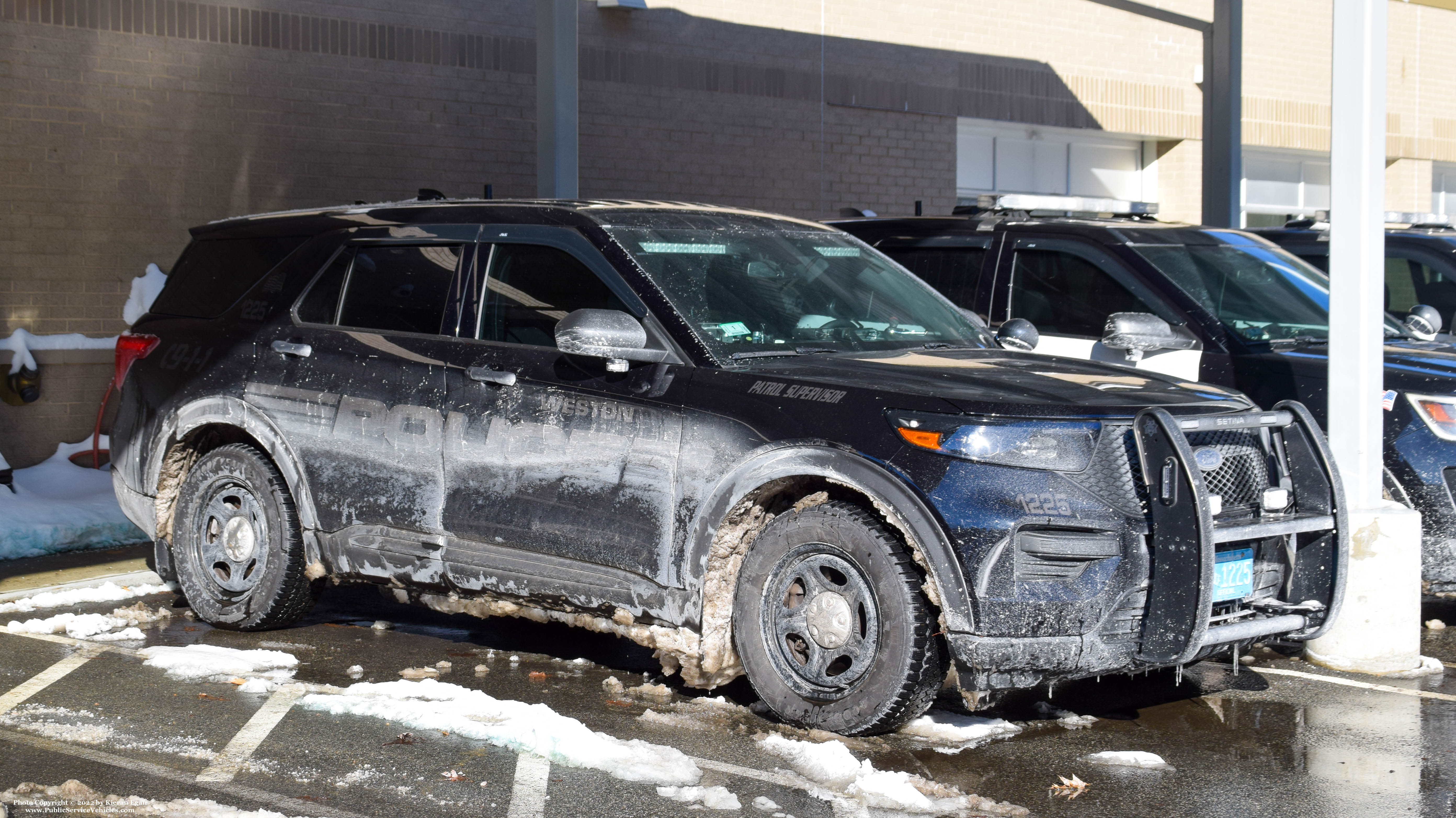 A photo  of Weston Police
            Cruiser 1225, a 2020 Ford Police Interceptor Utility             taken by Kieran Egan