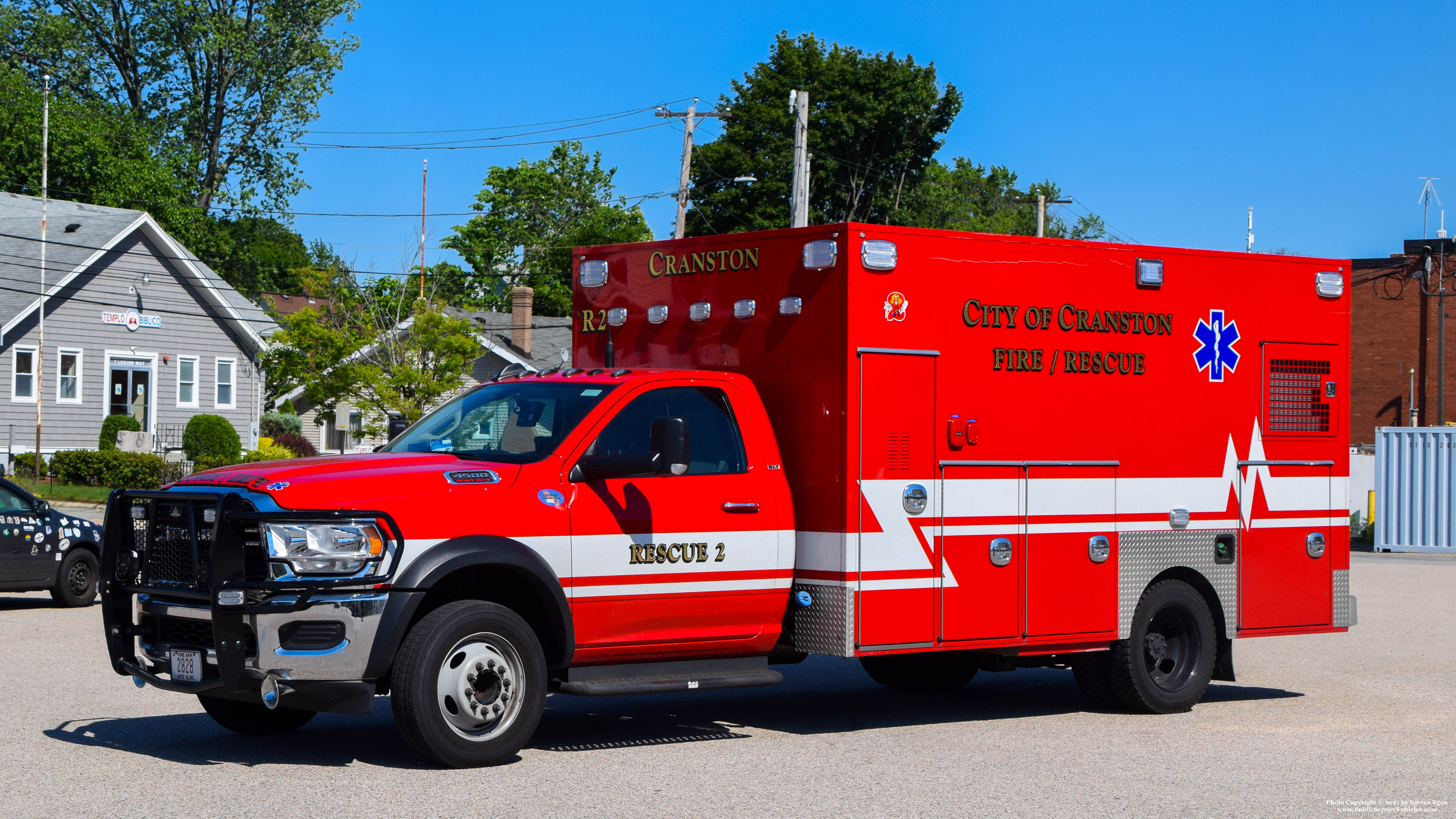 A photo  of Cranston Fire
            Rescue 2, a 2020 RAM 4500/Frazer             taken by Kieran Egan
