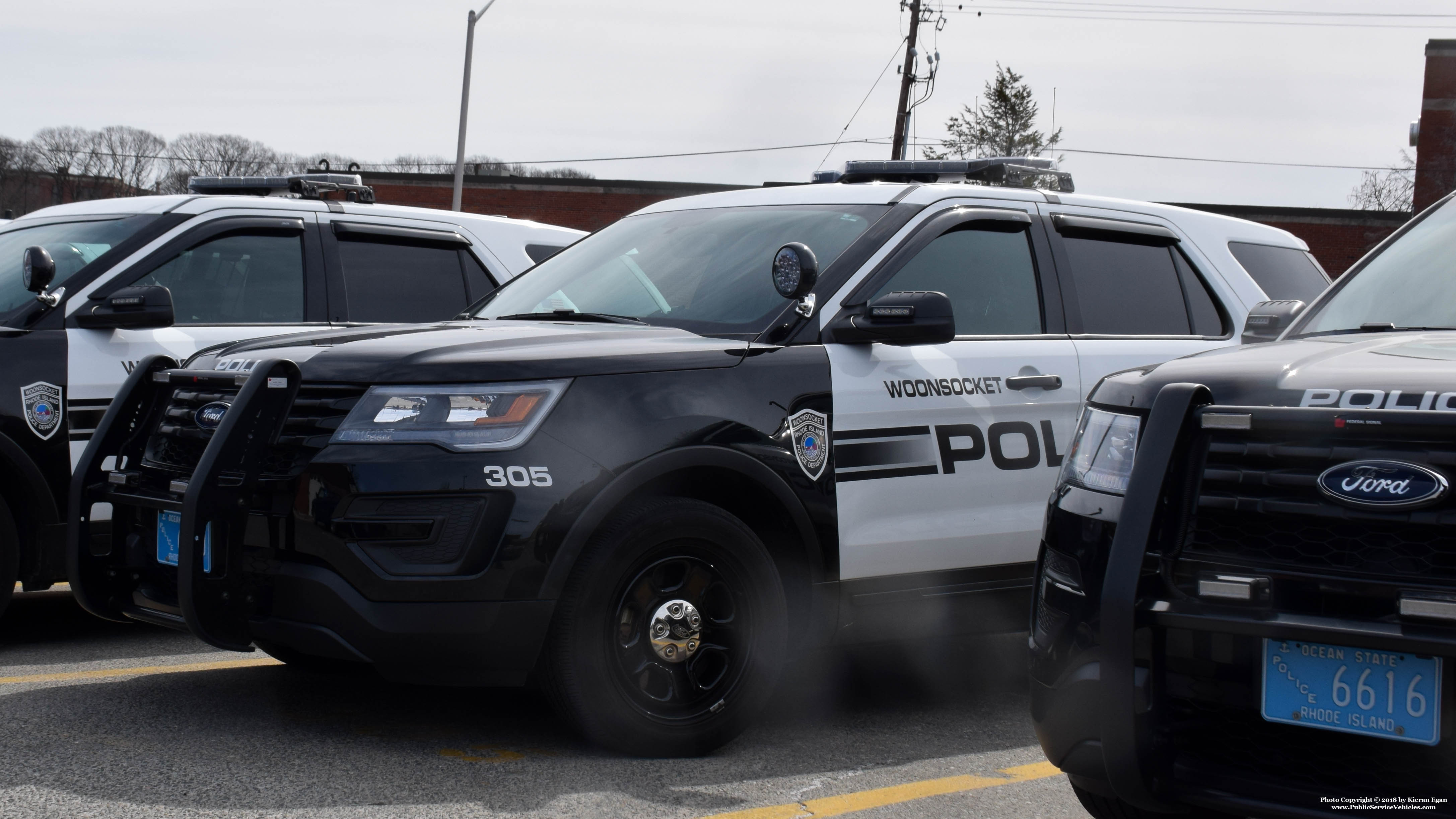 A photo  of Woonsocket Police
            Cruiser 305, a 2016-2018 Ford Police Interceptor Utility             taken by Kieran Egan