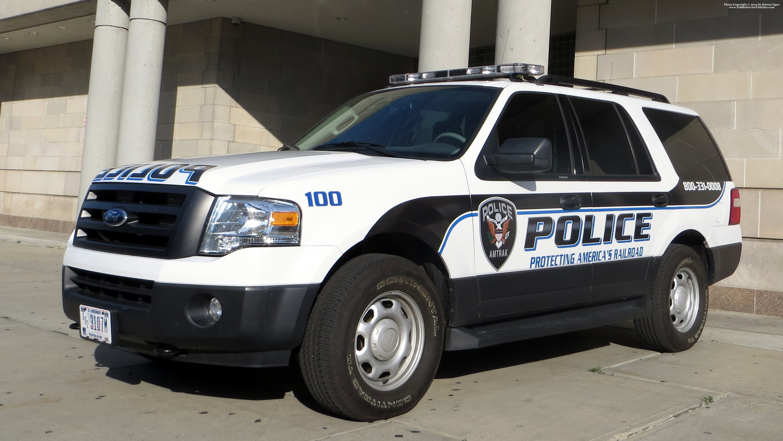 A photo  of Amtrak Police
            Cruiser 100, a 2014 Ford Expedition             taken by Kieran Egan
