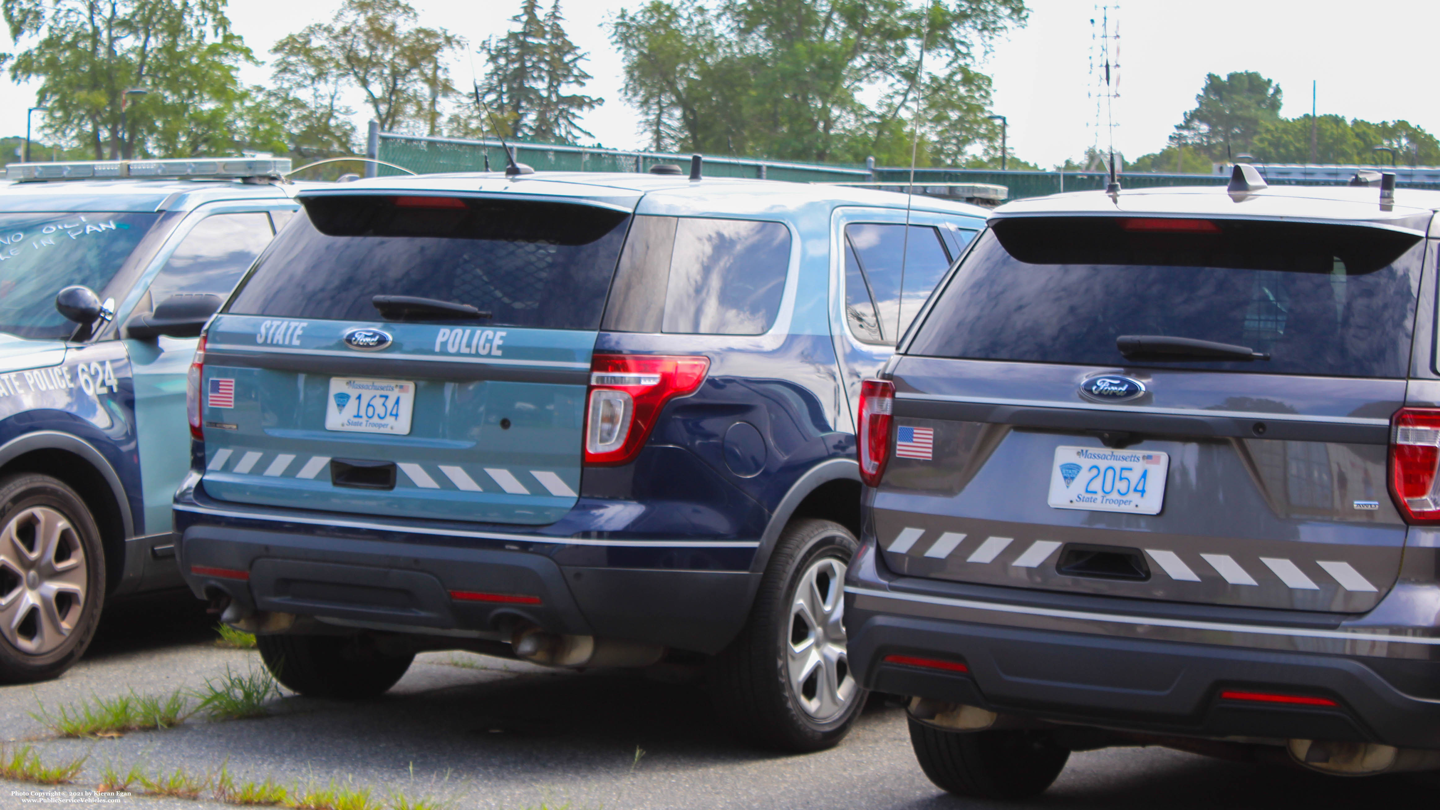 A photo  of Massachusetts State Police
            Cruiser 1634, a 2013 Ford Police Interceptor Utility             taken by Kieran Egan