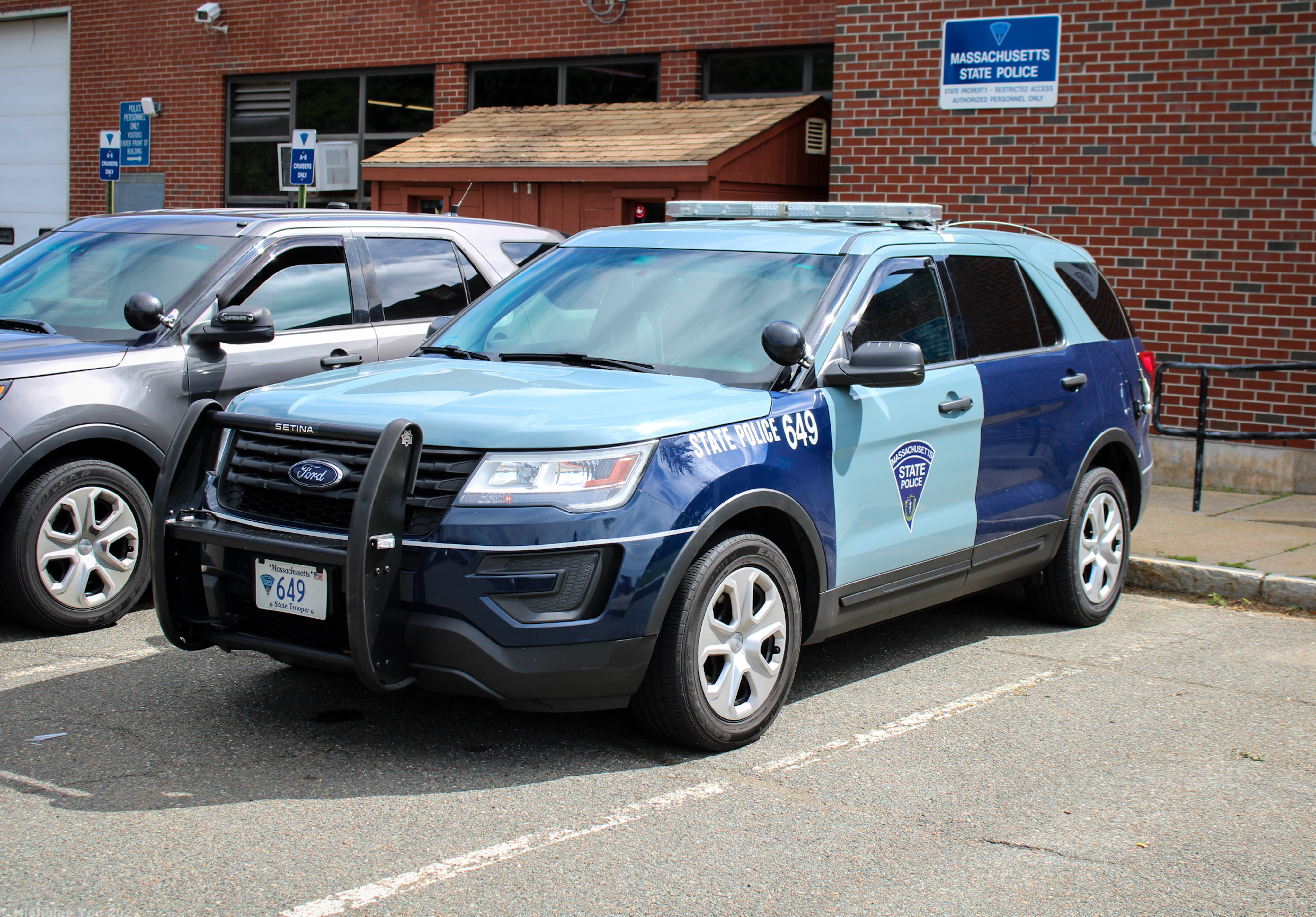 A photo  of Massachusetts State Police
            Cruiser 649, a 2016 Ford Police Interceptor Utility             taken by Nicholas You