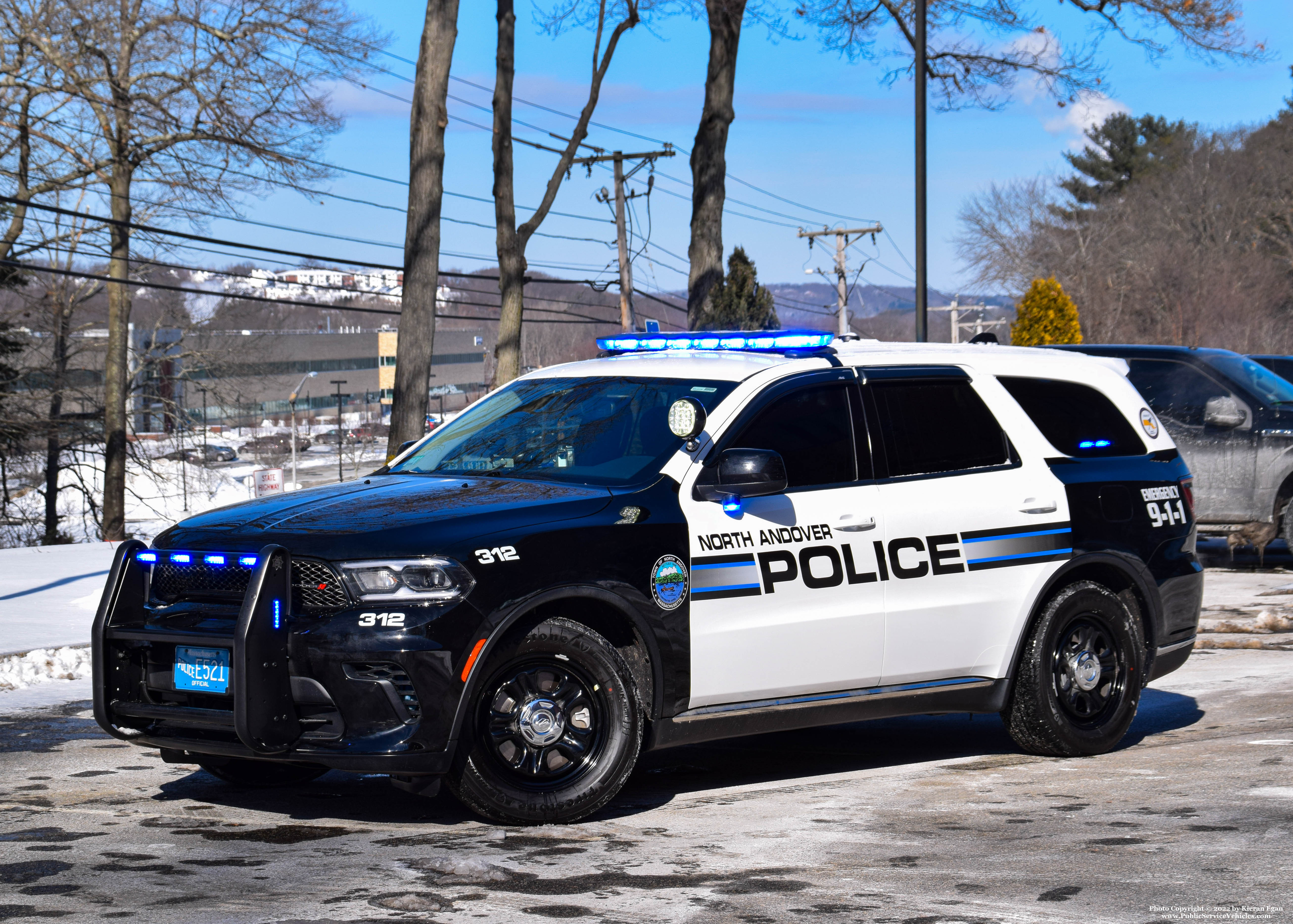 A photo  of North Andover Police
            Cruiser 312, a 2021 Dodge Durango             taken by Kieran Egan