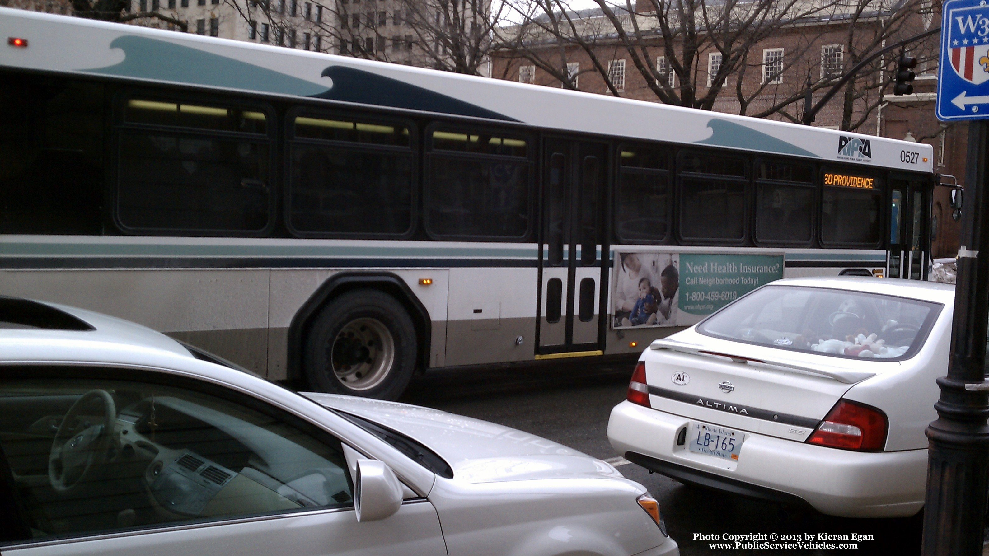 A photo  of Rhode Island Public Transit Authority
            Bus 0527, a 2005 Gillig Low Floor             taken by Kieran Egan