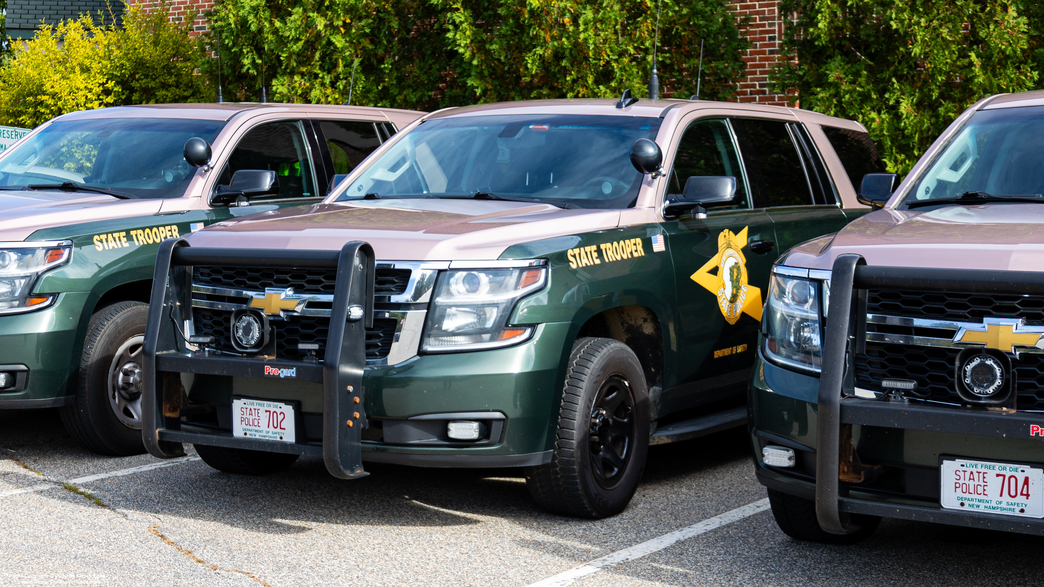 A photo  of New Hampshire State Police
            Cruiser 702, a 2017 Chevrolet Tahoe             taken by Kieran Egan