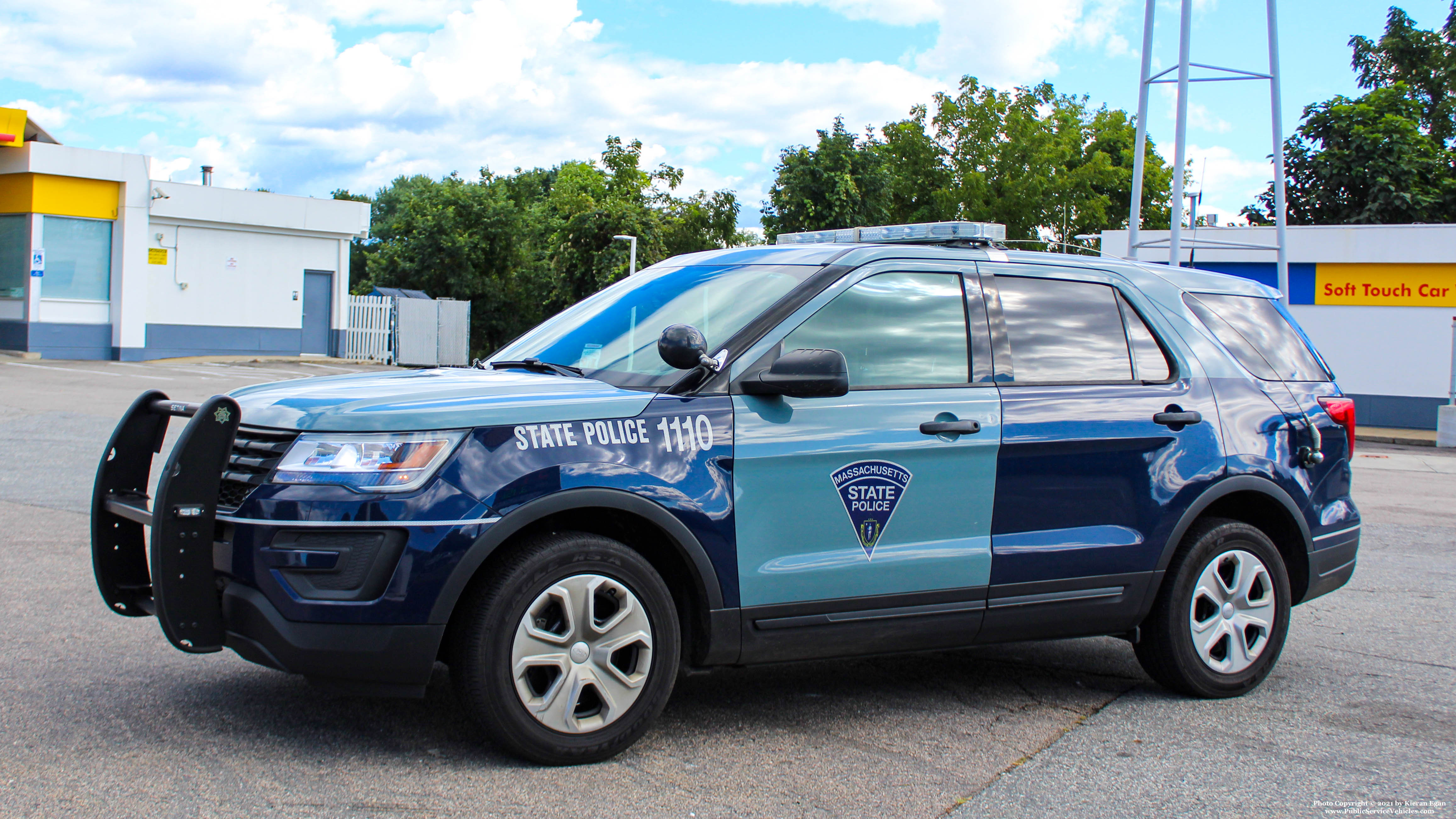 A photo  of Massachusetts State Police
            Cruiser 1110, a 2018 Ford Police Interceptor Utility             taken by Kieran Egan