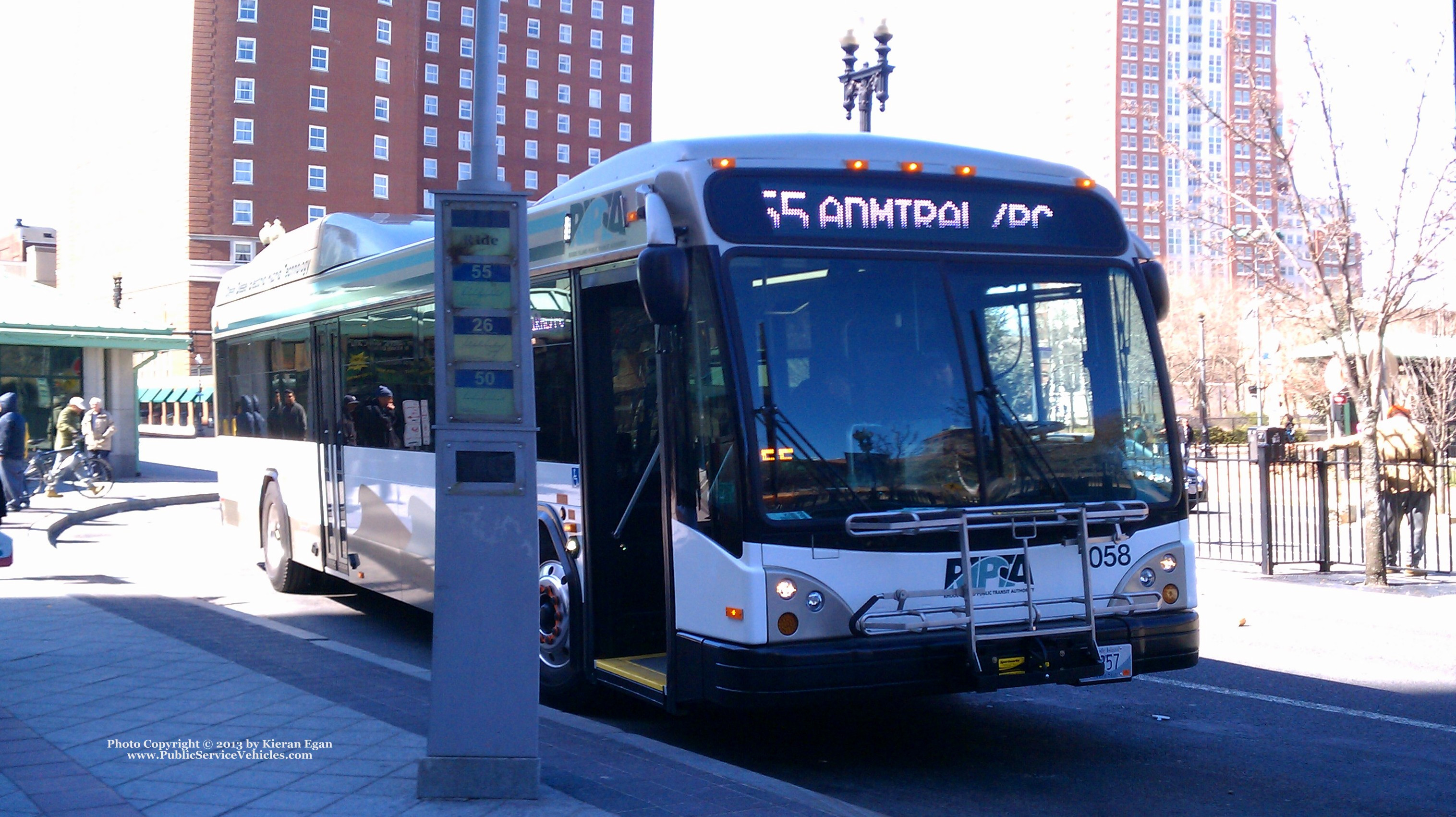 A photo  of Rhode Island Public Transit Authority
            Bus 1058, a 2010 Gillig BRT HEV             taken by Kieran Egan