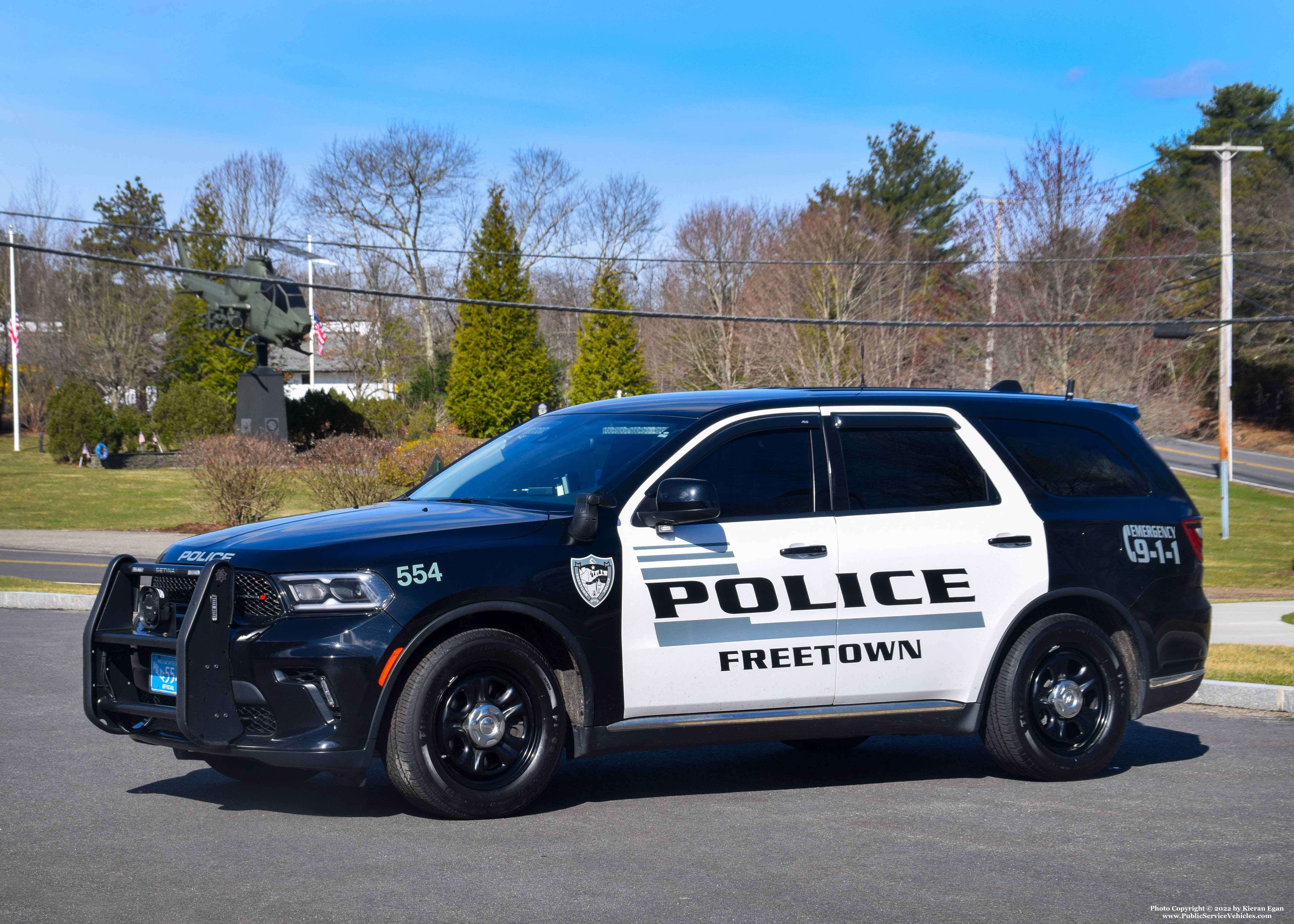 A photo  of Freetown Police
            Cruiser 554, a 2021 Dodge Durango             taken by Kieran Egan