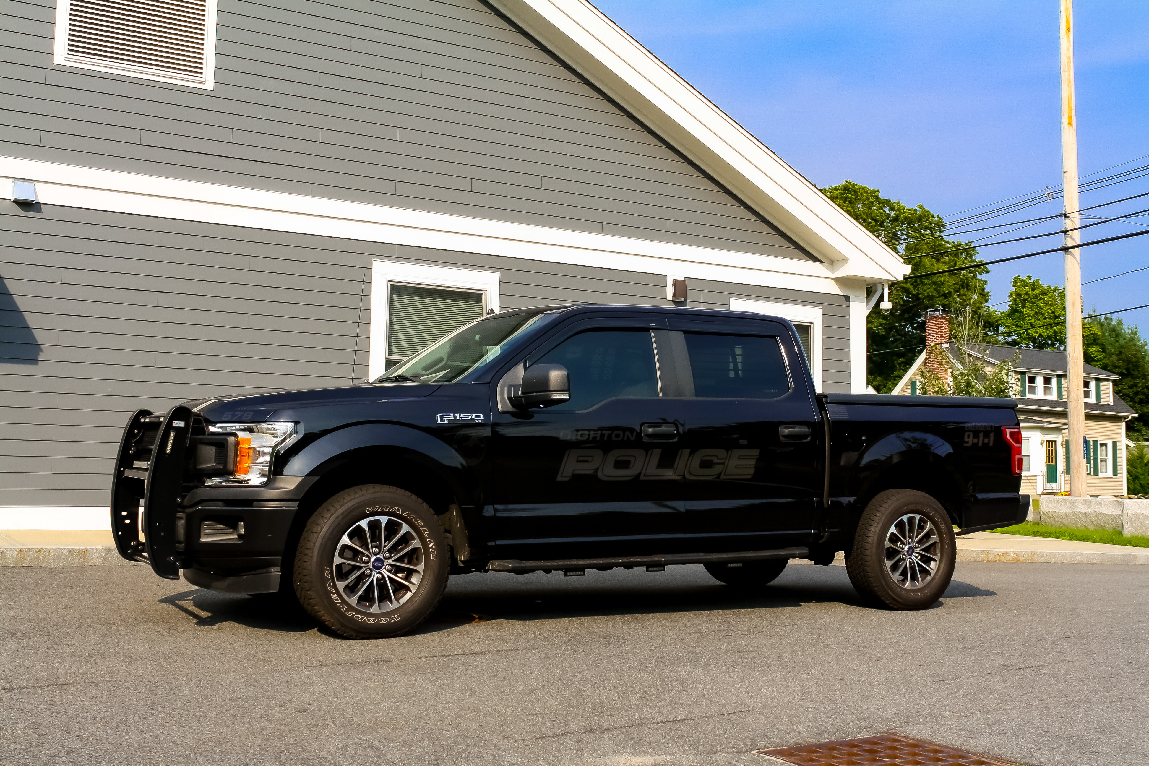 A photo  of Dighton Police
            Cruiser 578, a 2020 Ford F-150 Police Responder             taken by Luke Tougas