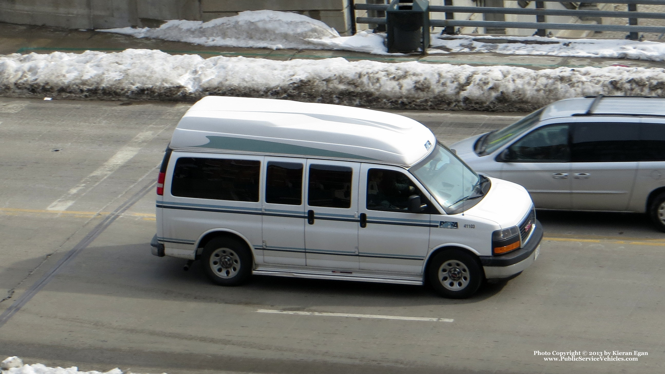 A photo  of Rhode Island Public Transit Authority
            Van 41103, a 2011 GMC Savanna             taken by Kieran Egan