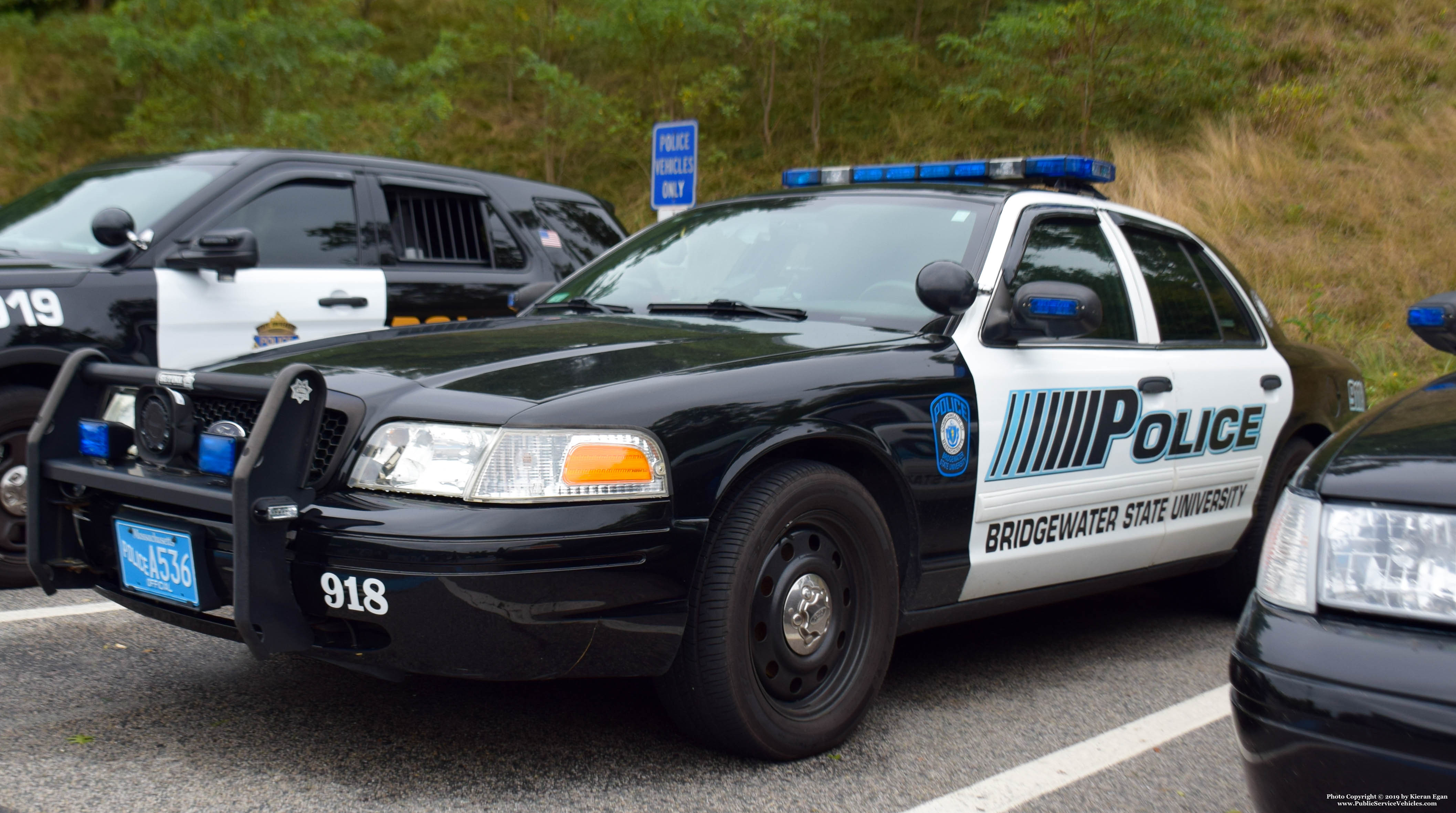 A photo  of Bridgewater State University Police
            Cruiser 918, a 2009-2011 Ford Crown Victoria Police Interceptor             taken by Kieran Egan