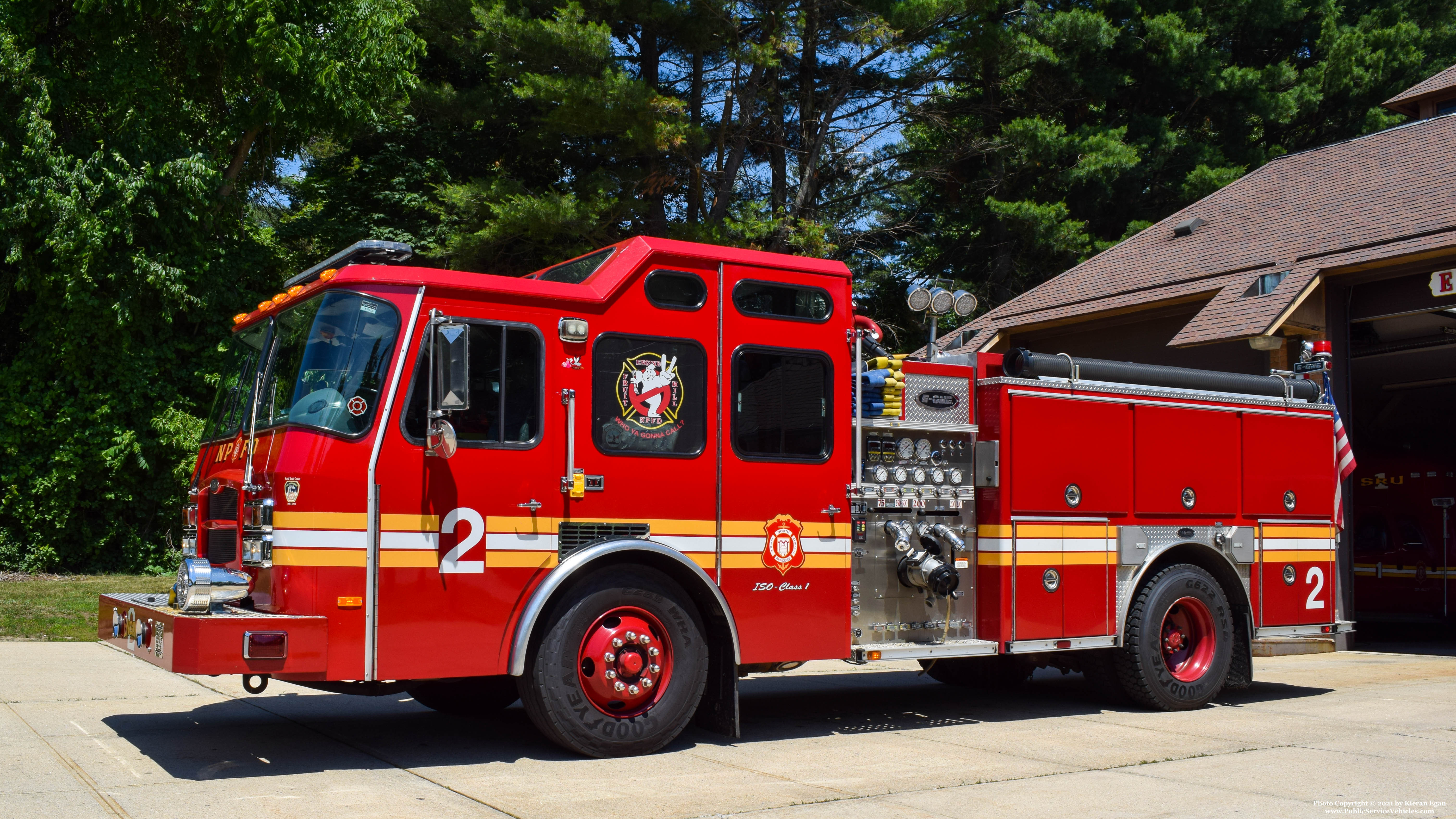 A photo  of North Providence Fire
            Engine 2, a 2002 E-One Typhoon             taken by Kieran Egan