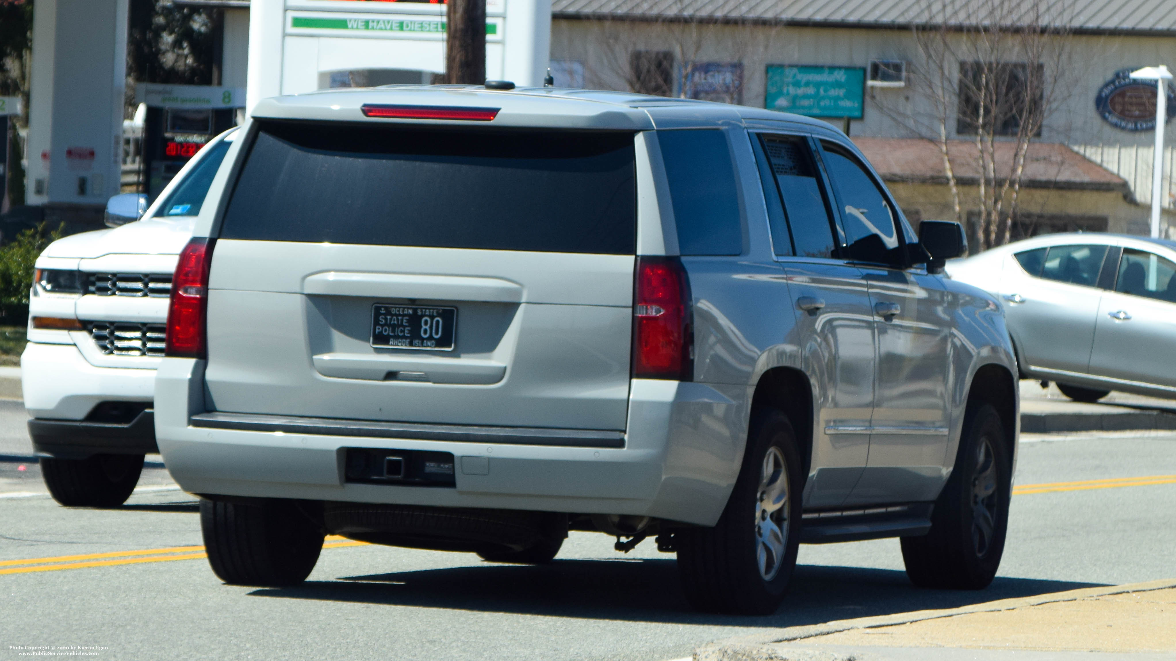 A photo  of Rhode Island State Police
            Cruiser 80, a 2016 Chevrolet Tahoe             taken by Kieran Egan