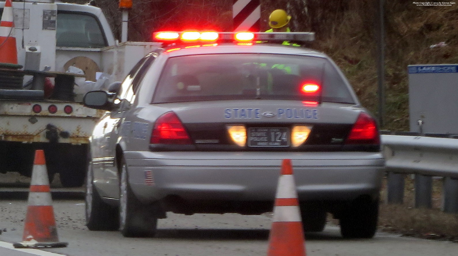 A photo  of Rhode Island State Police
            Cruiser 124, a 2009-2011 Ford Crown Victoria Police Interceptor             taken by Kieran Egan