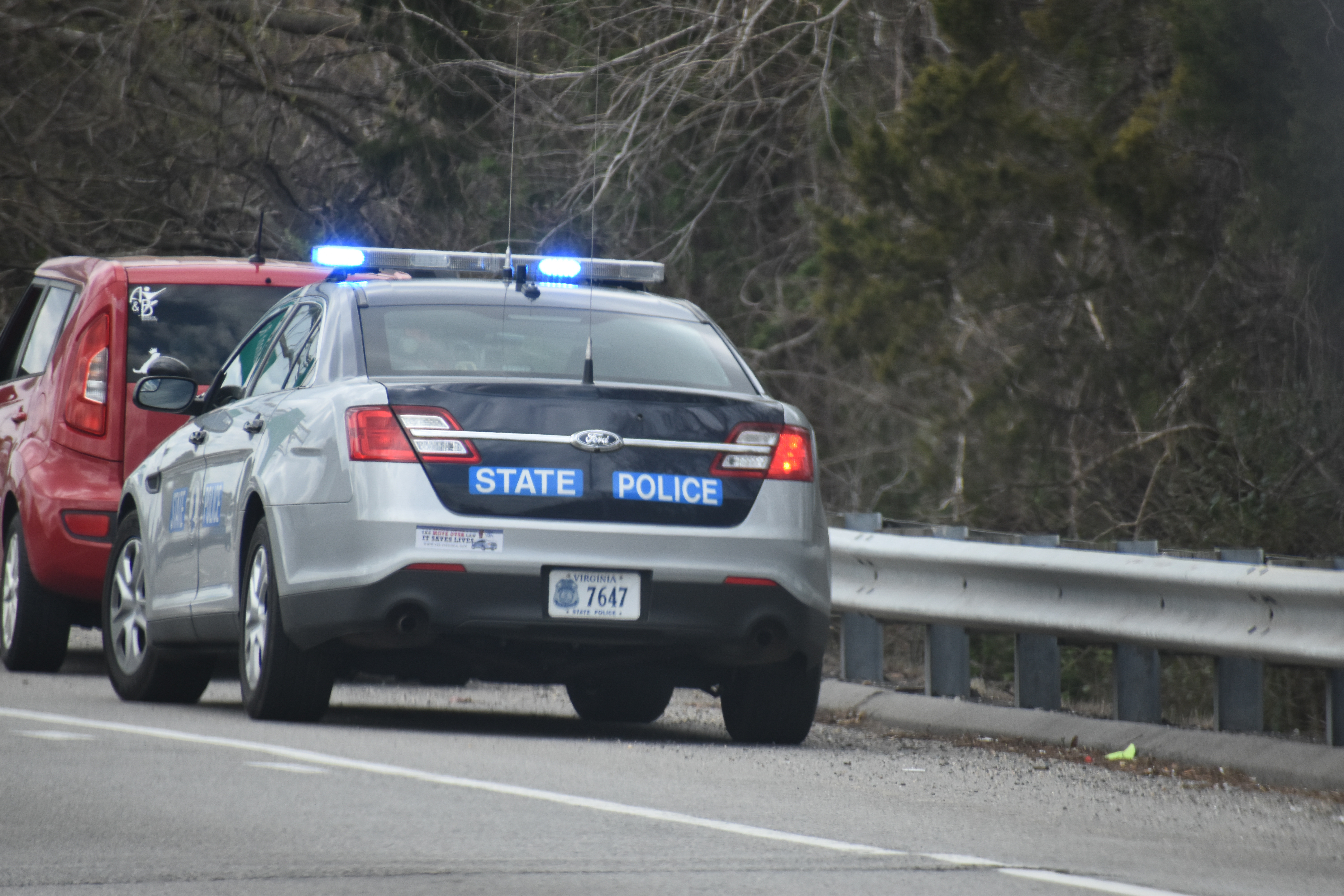 A photo  of Virginia State Police
            Cruiser 7647, a 2019 Ford Police Interceptor Sedan             taken by Luke Tougas