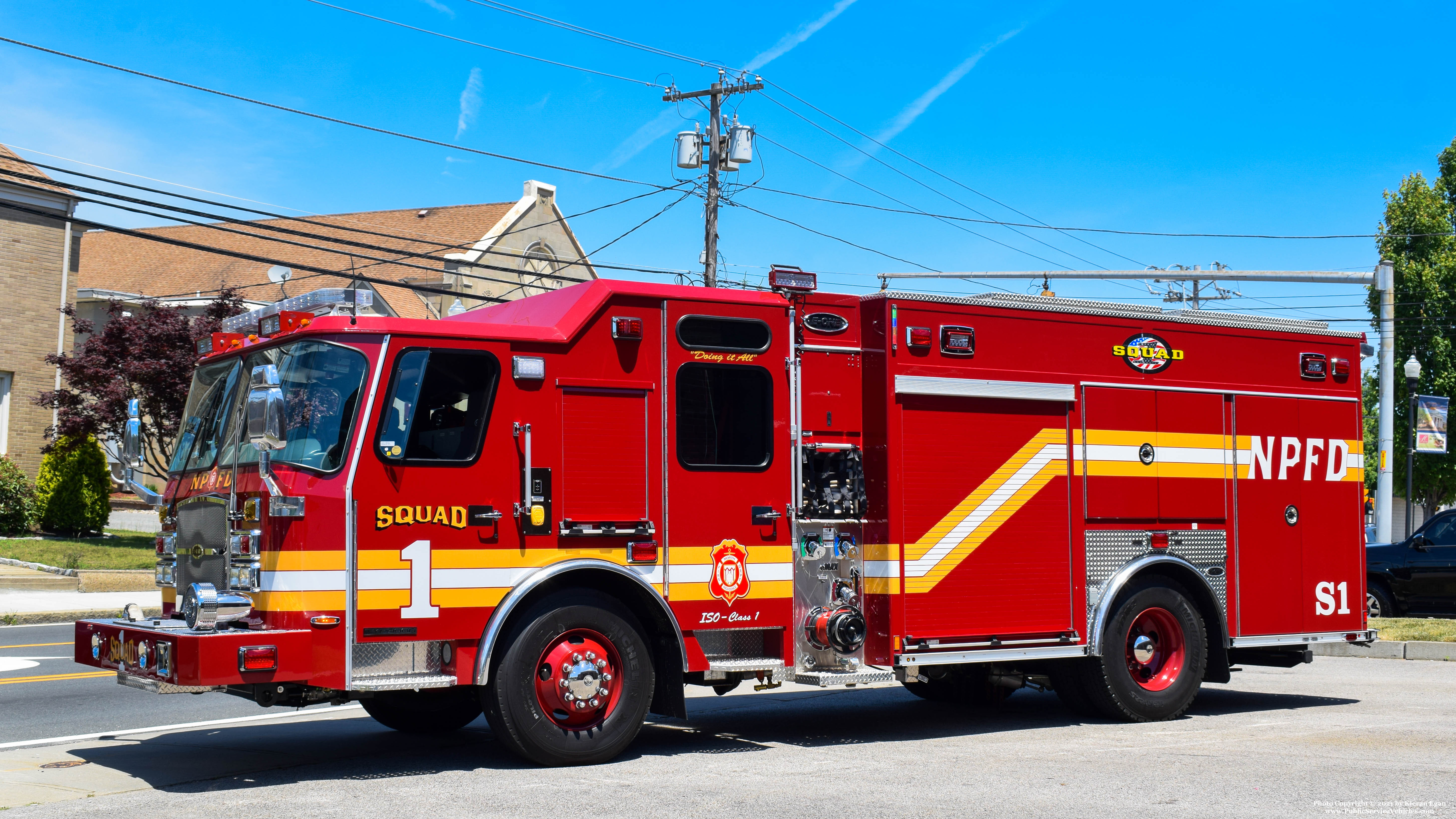 A photo  of North Providence Fire
            Squad 1, a 2017 E-One Typhoon E-Max             taken by Kieran Egan