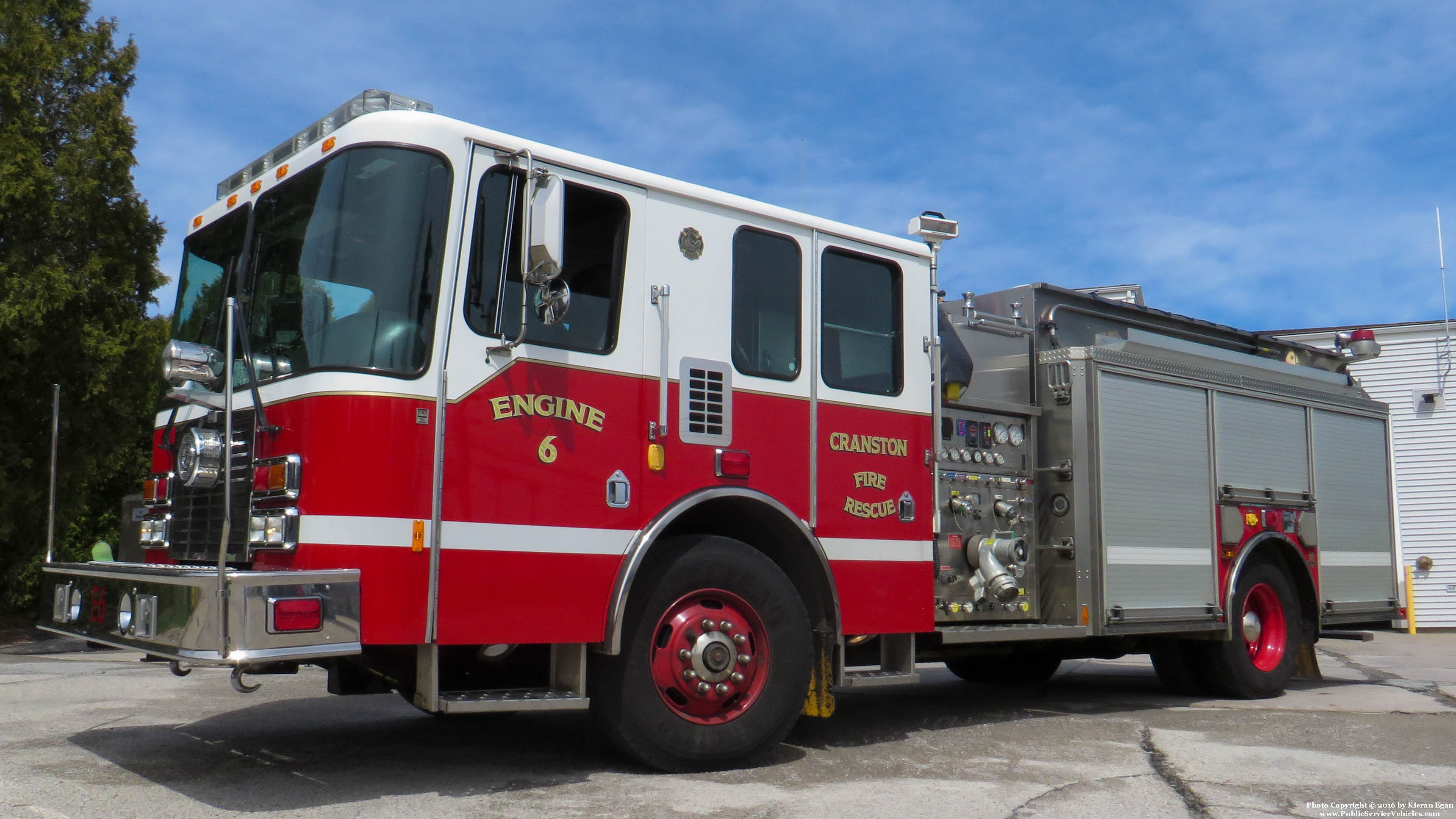A photo  of Cranston Fire
            Engine 6, a 2008 HME             taken by Kieran Egan