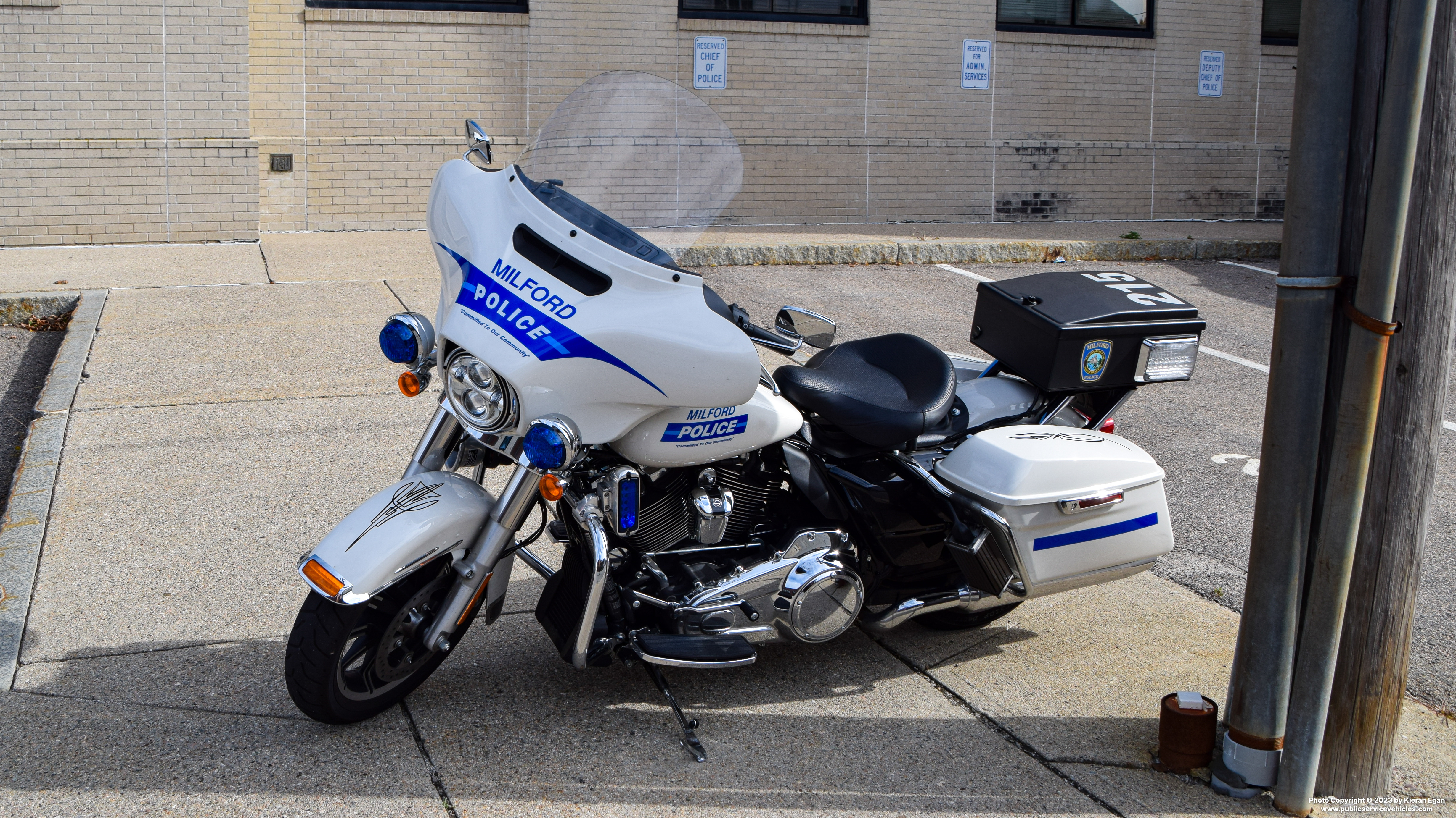 A photo  of Milford Police
            Motorcycle 215, a 2000-2019 Harley-Davidson Electra Glide             taken by Kieran Egan