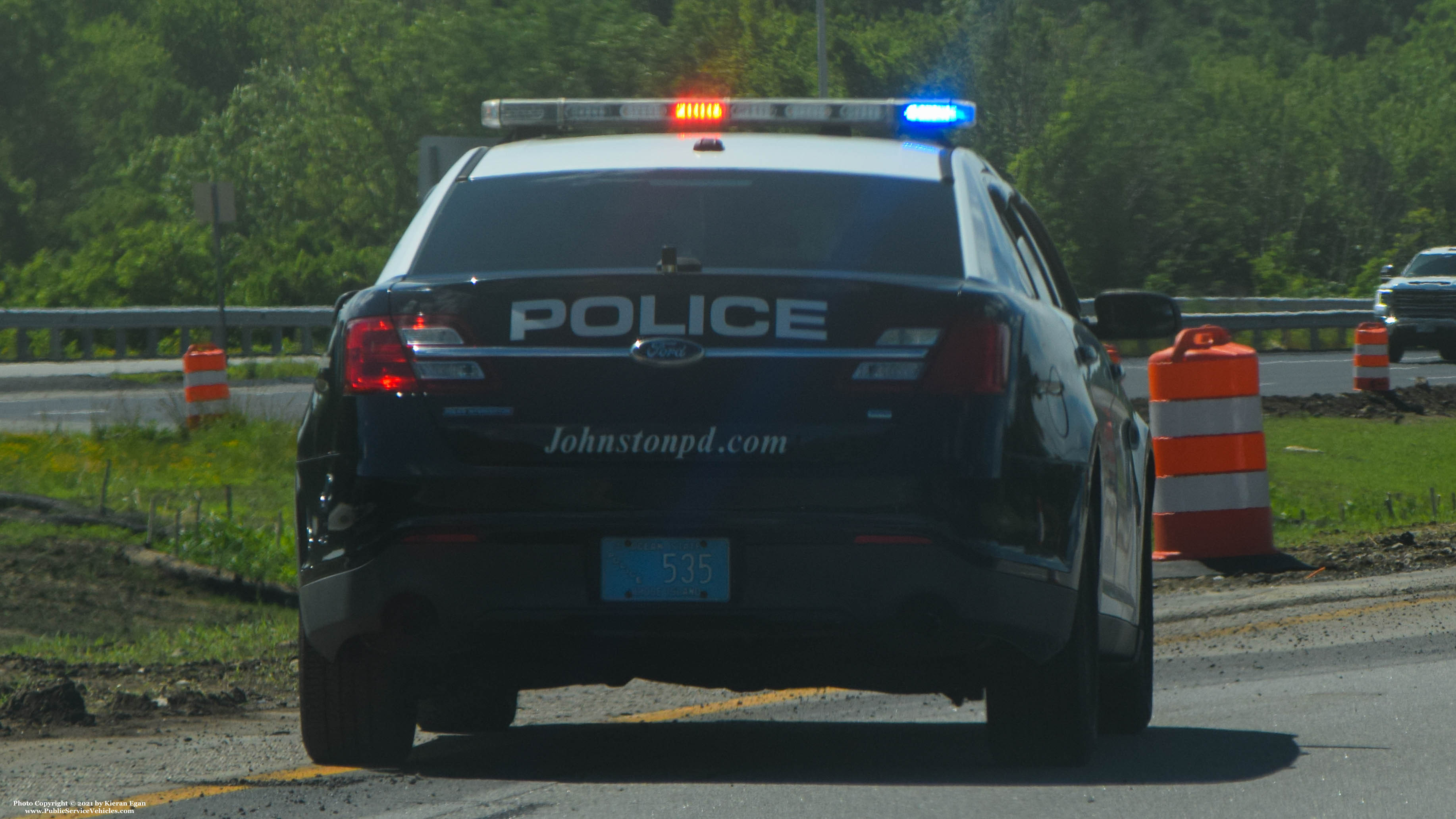 A photo  of Johnston Police
            Cruiser 535, a 2013-2019 Ford Police Interceptor Sedan             taken by Kieran Egan