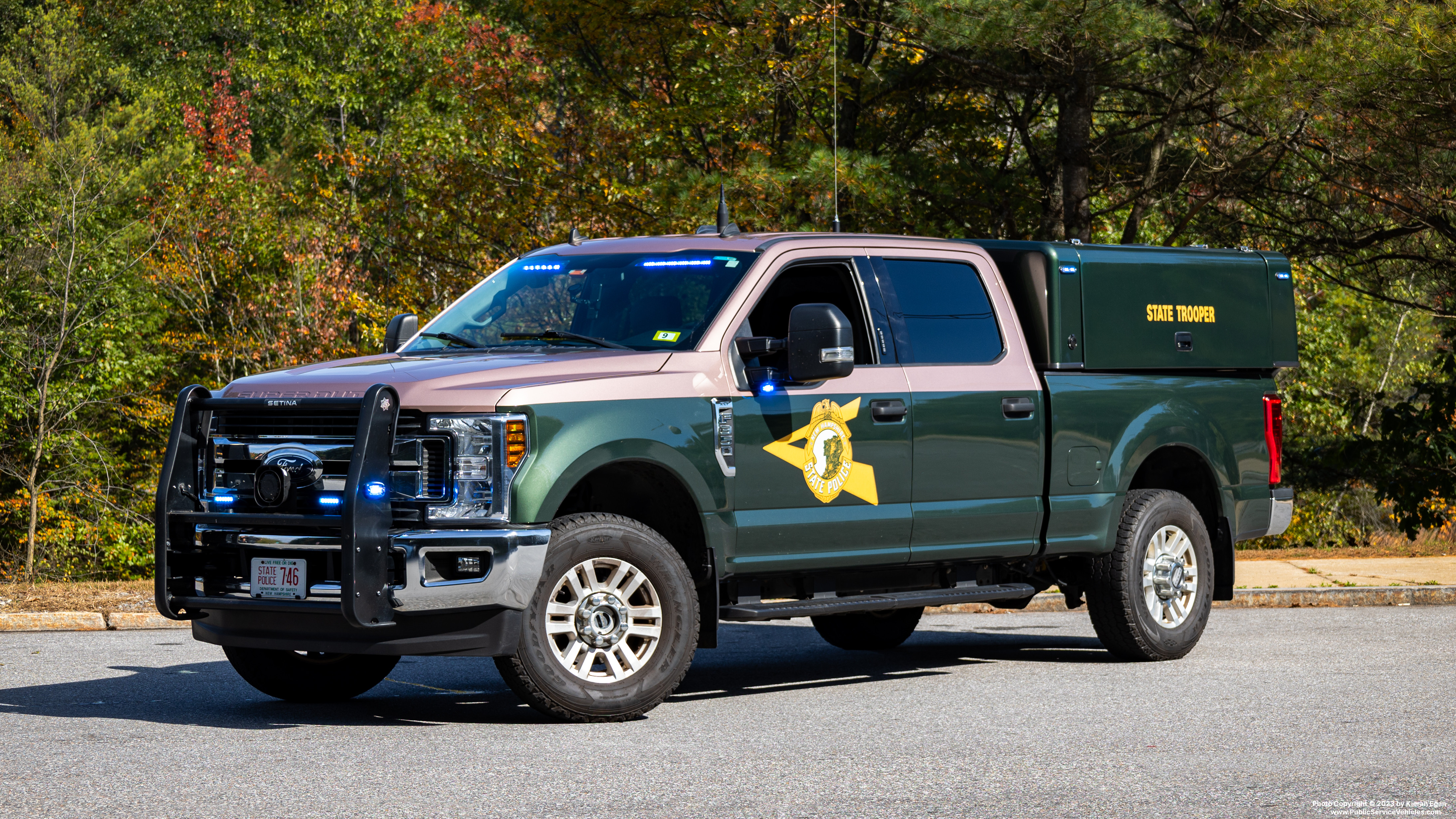 A photo  of New Hampshire State Police
            Cruiser 746, a 2017-2019 Ford F-350 XL Crew Cab             taken by Kieran Egan