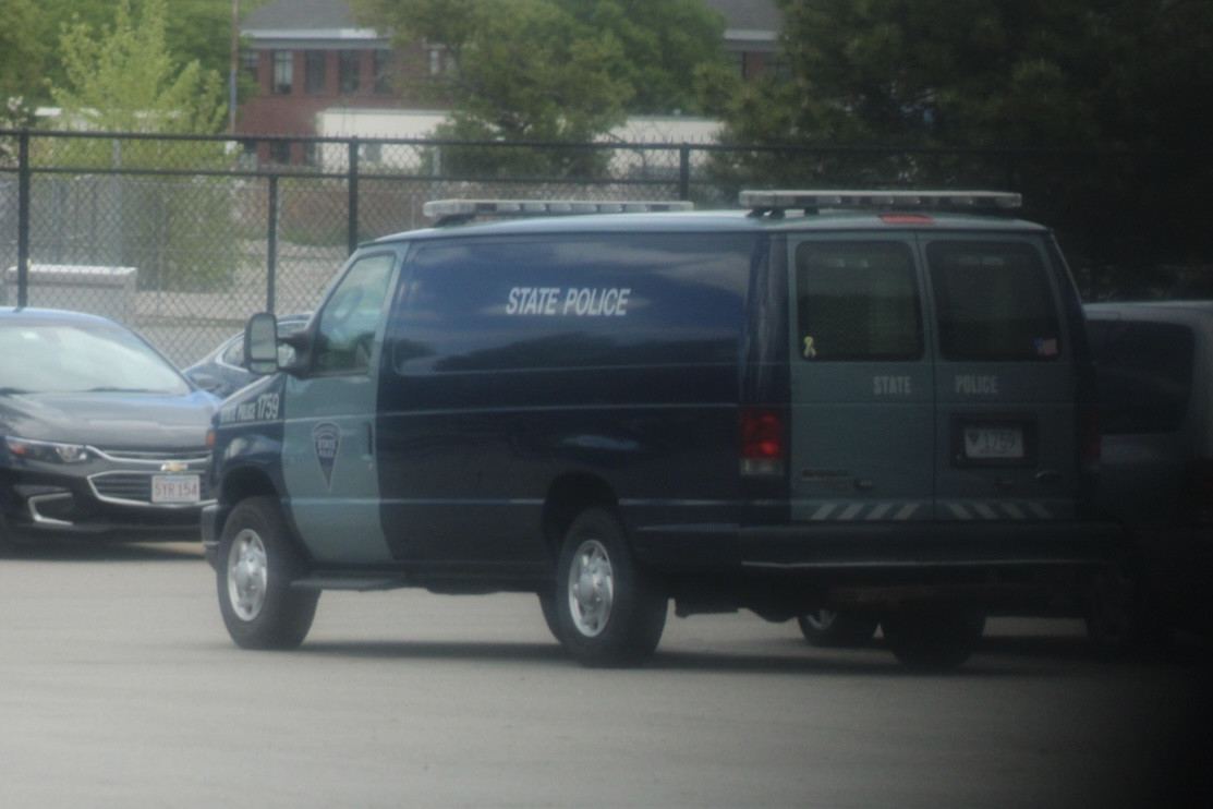 A photo  of Massachusetts State Police
            Cruiser 1759, a 2014 Ford E-Series             taken by @riemergencyvehicles