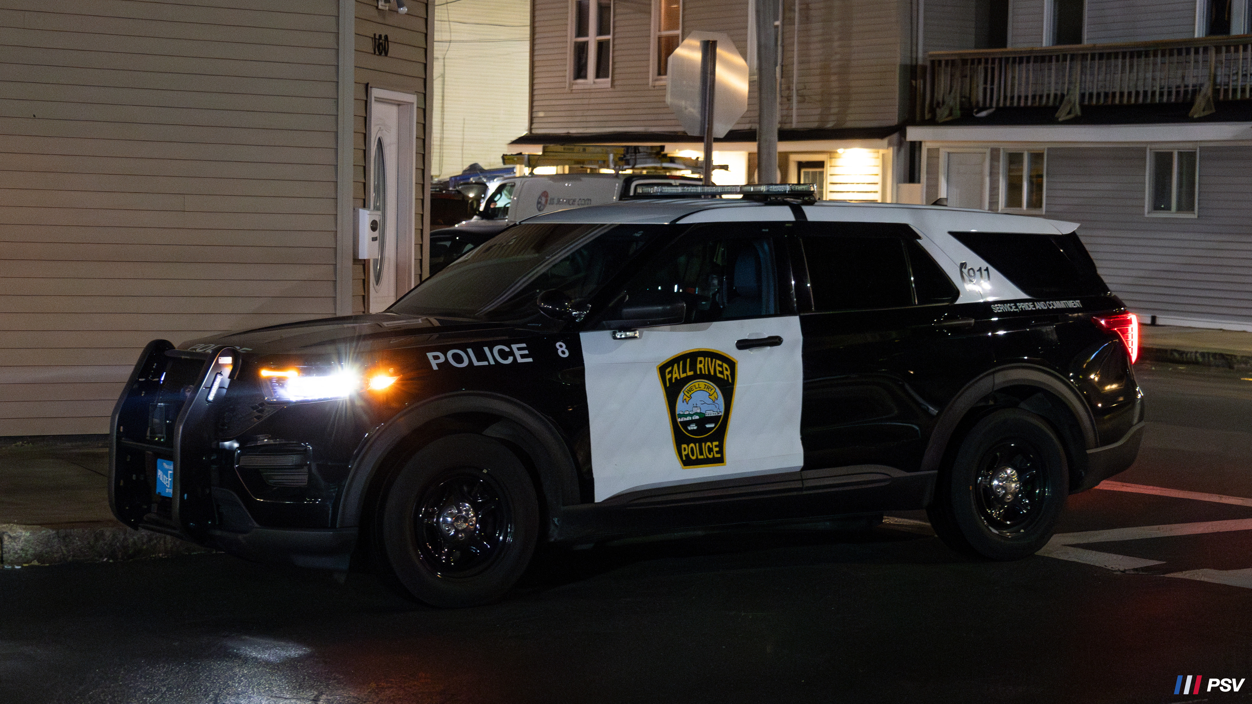 A photo  of Fall River Police
            Car 8, a 2021 Ford Police Interceptor Utility             taken by Kieran Egan
