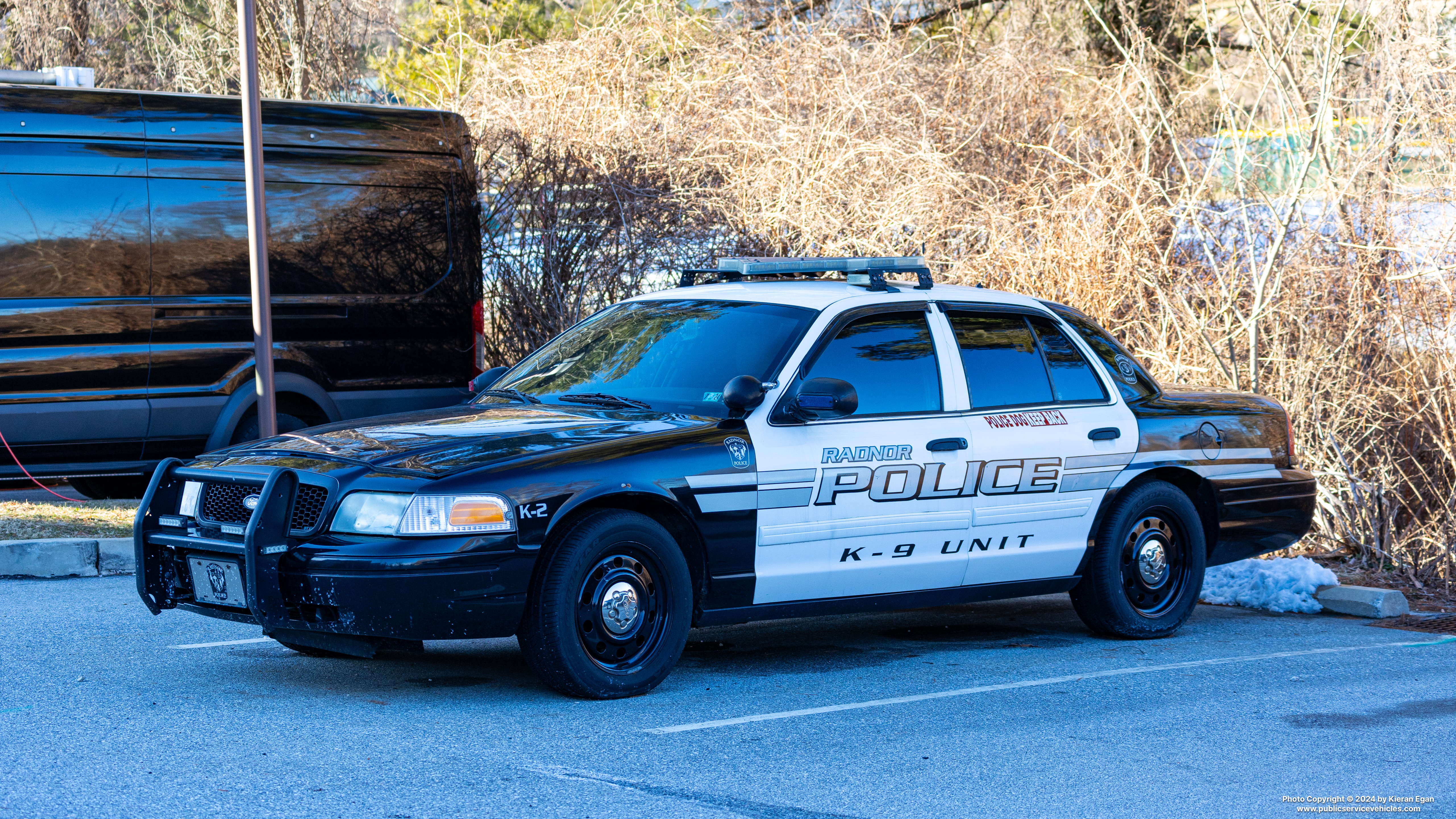 A photo  of Radnor Township Police
            Spare K-9 Unit, a 2009-2011 Ford Crown Victoria Police Interceptor             taken by Kieran Egan