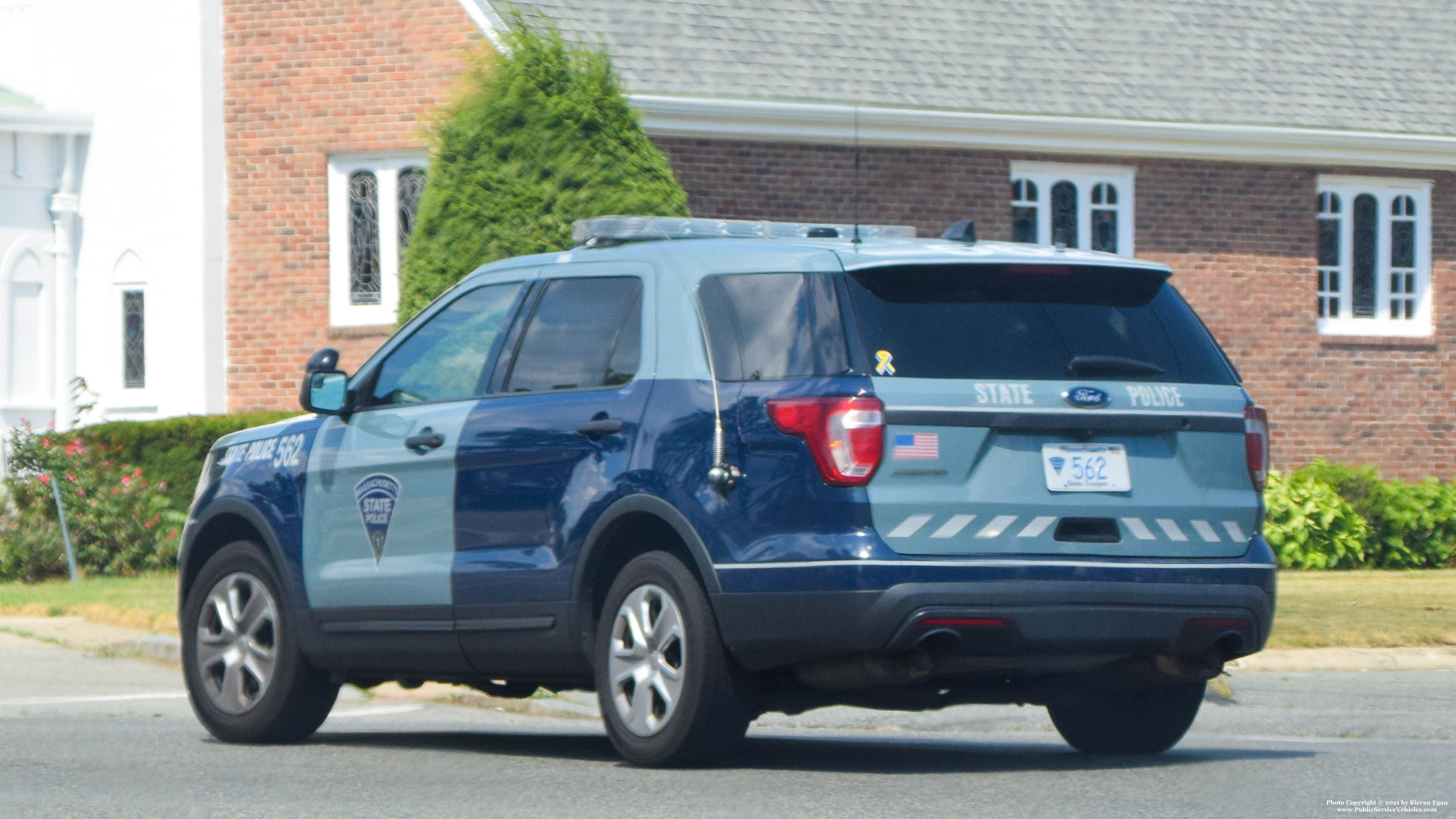 A photo  of Massachusetts State Police
            Cruiser 562, a 2016 Ford Police Interceptor Utility             taken by Kieran Egan