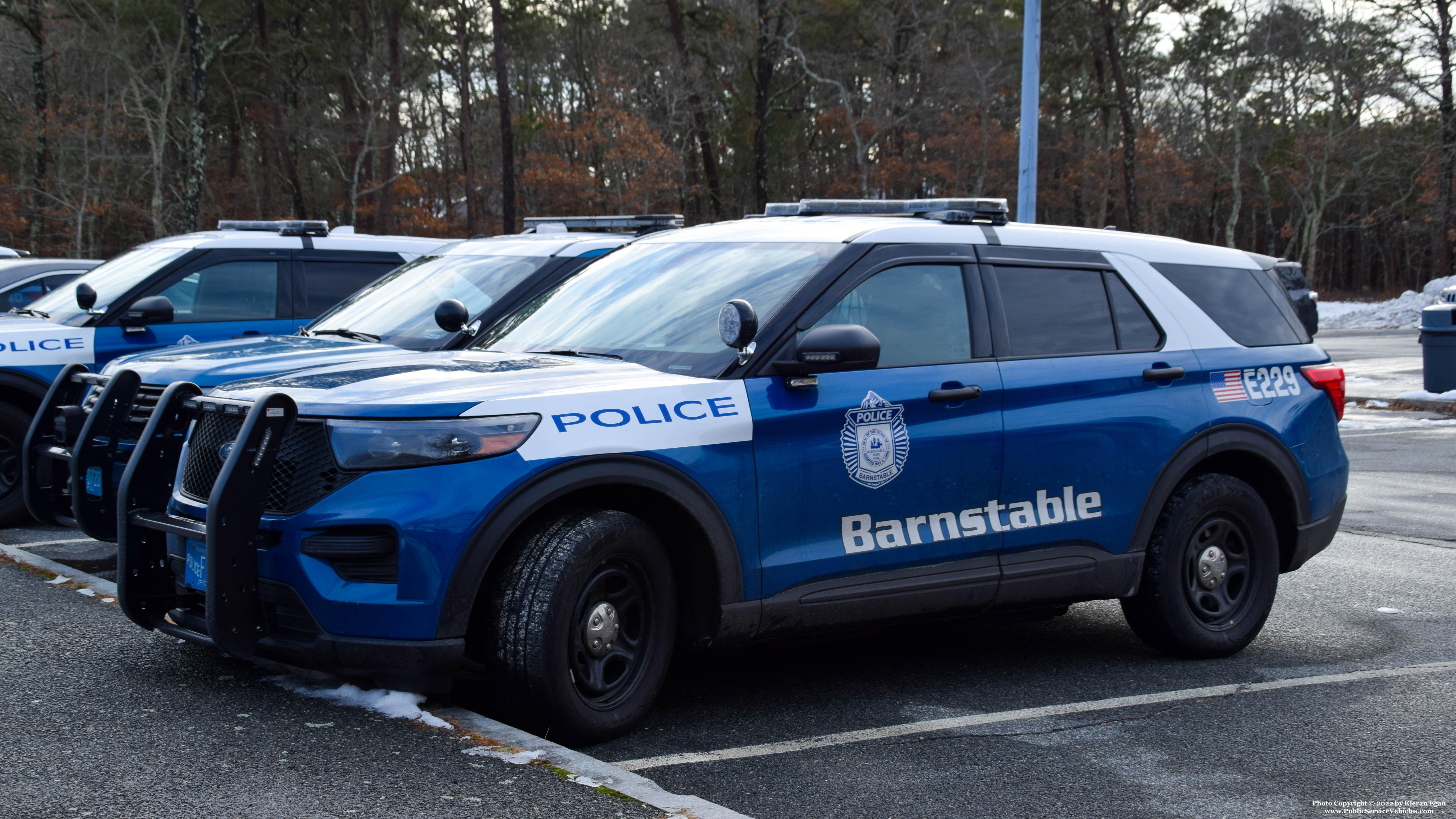 A photo  of Barnstable Police
            E-229, a 2020 Ford Police Interceptor Utility             taken by Kieran Egan