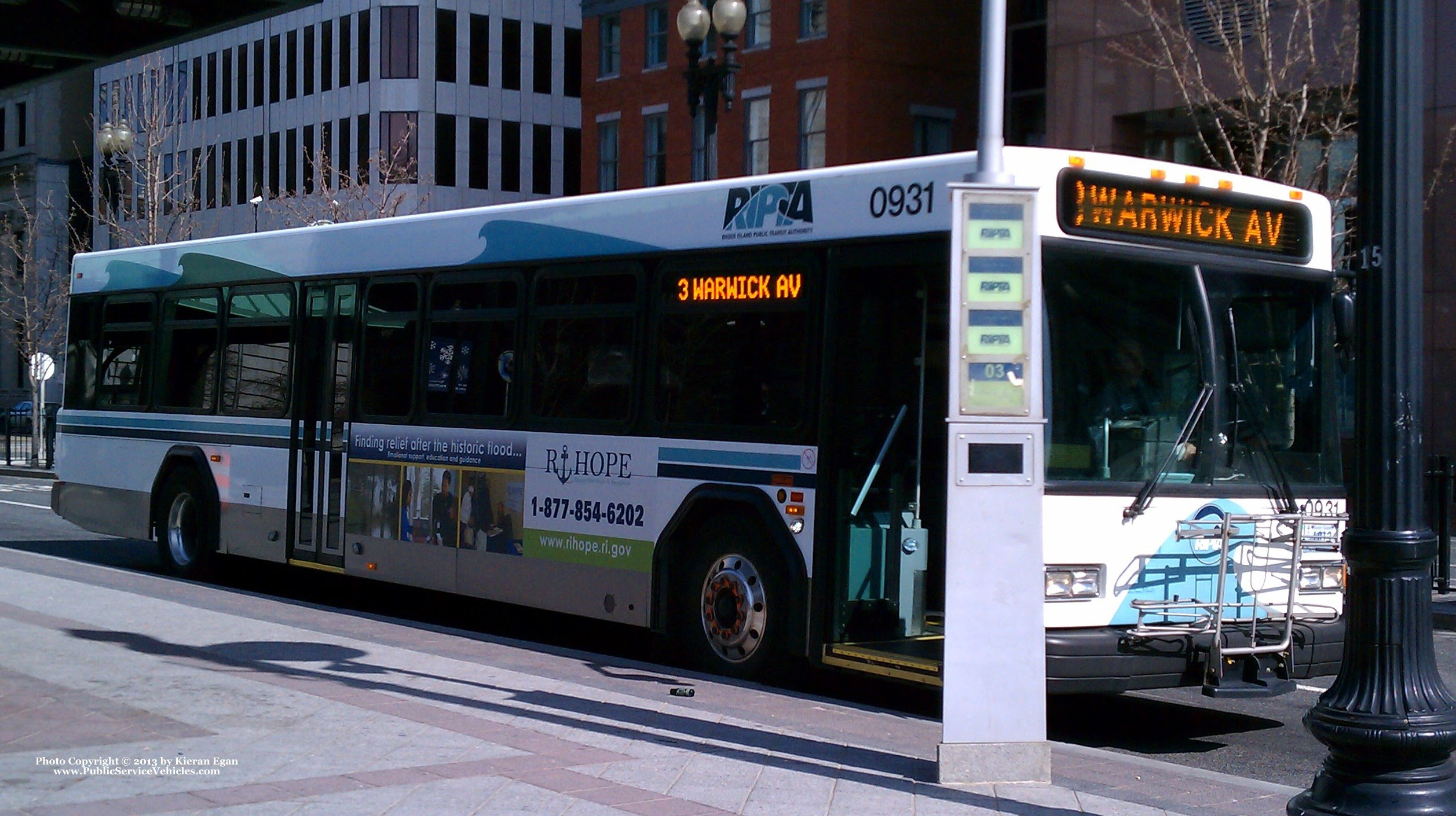 A photo  of Rhode Island Public Transit Authority
            Bus 0931, a 2009 Gillig Low Floor             taken by Kieran Egan