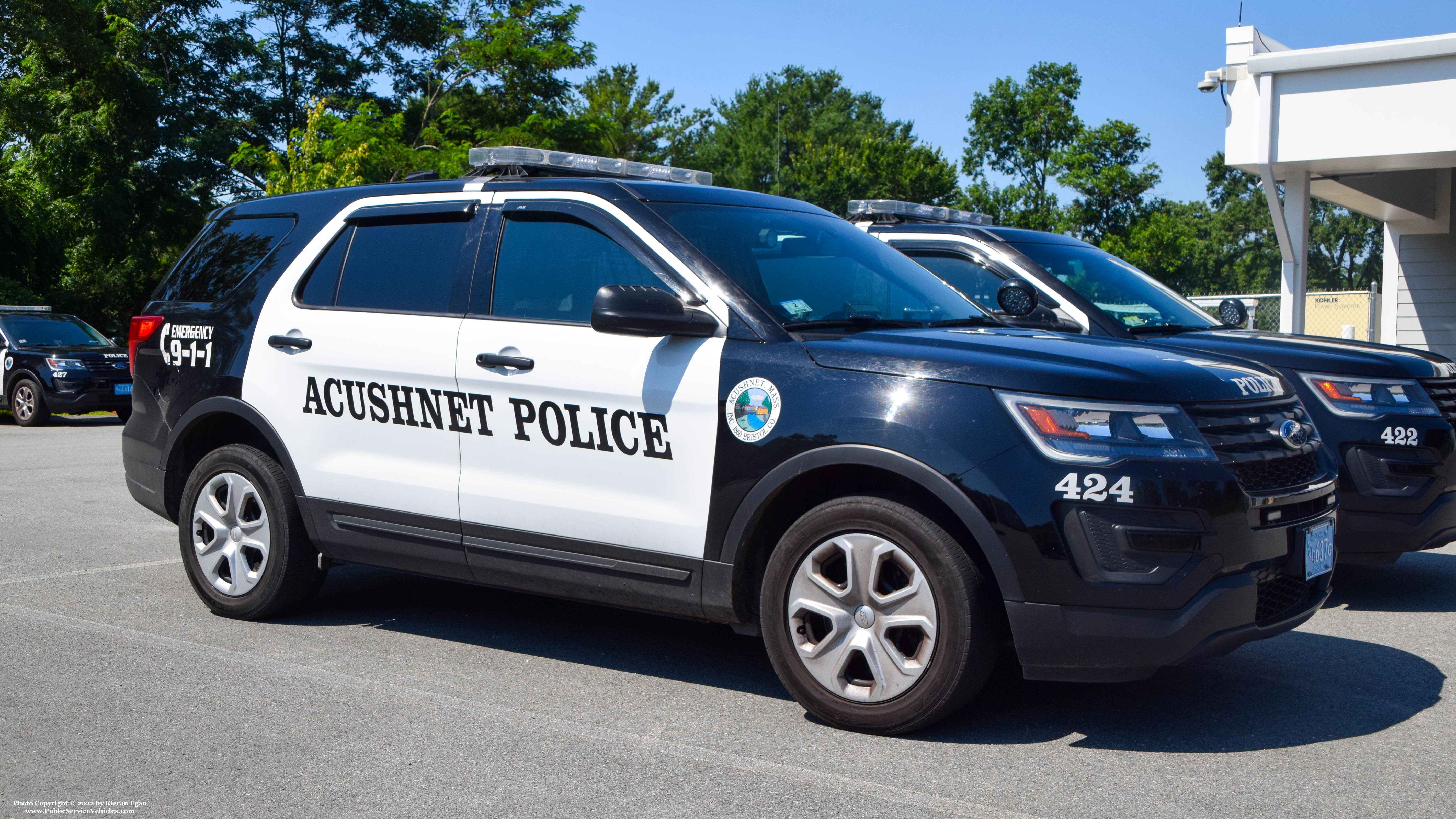A photo  of Acushnet Police
            Cruiser 424, a 2018 Ford Police Interceptor Utility             taken by Kieran Egan