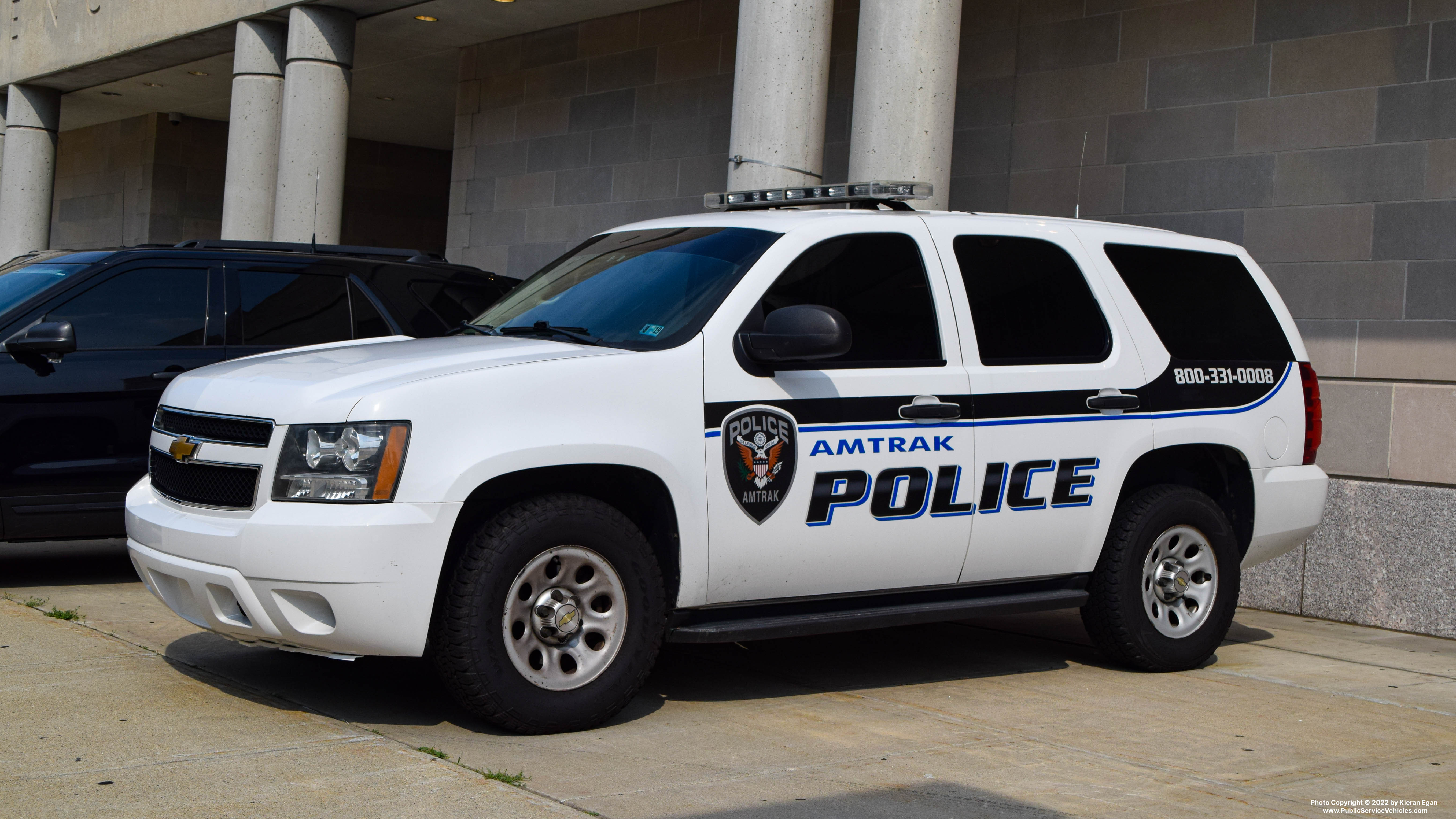 A photo  of Amtrak Police
            Cruiser 301, a 2007-2014 Chevrolet Tahoe             taken by Kieran Egan