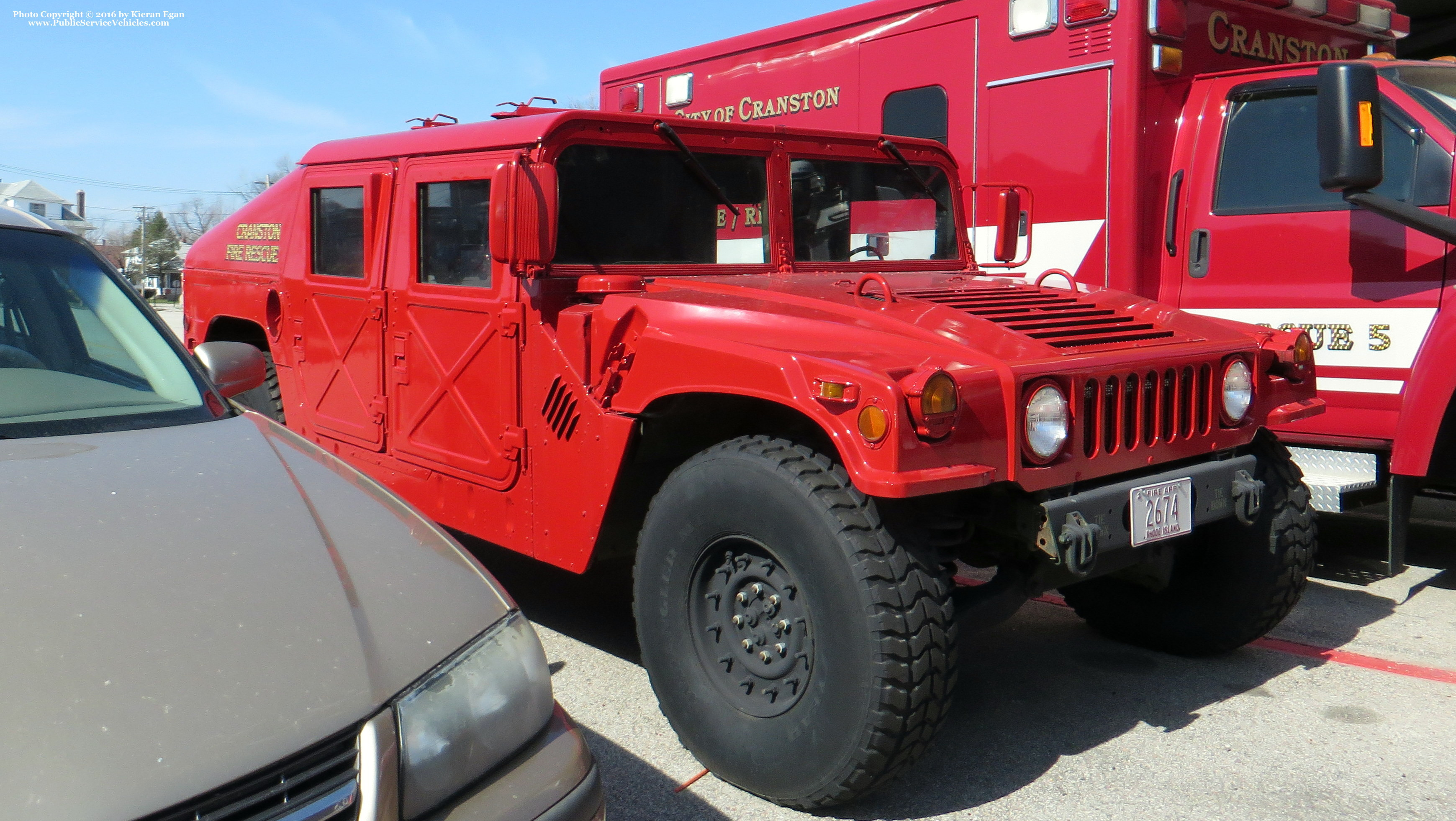 A photo  of Cranston Fire
            Humvee, a 1990-2000 AM General Humvee             taken by Kieran Egan