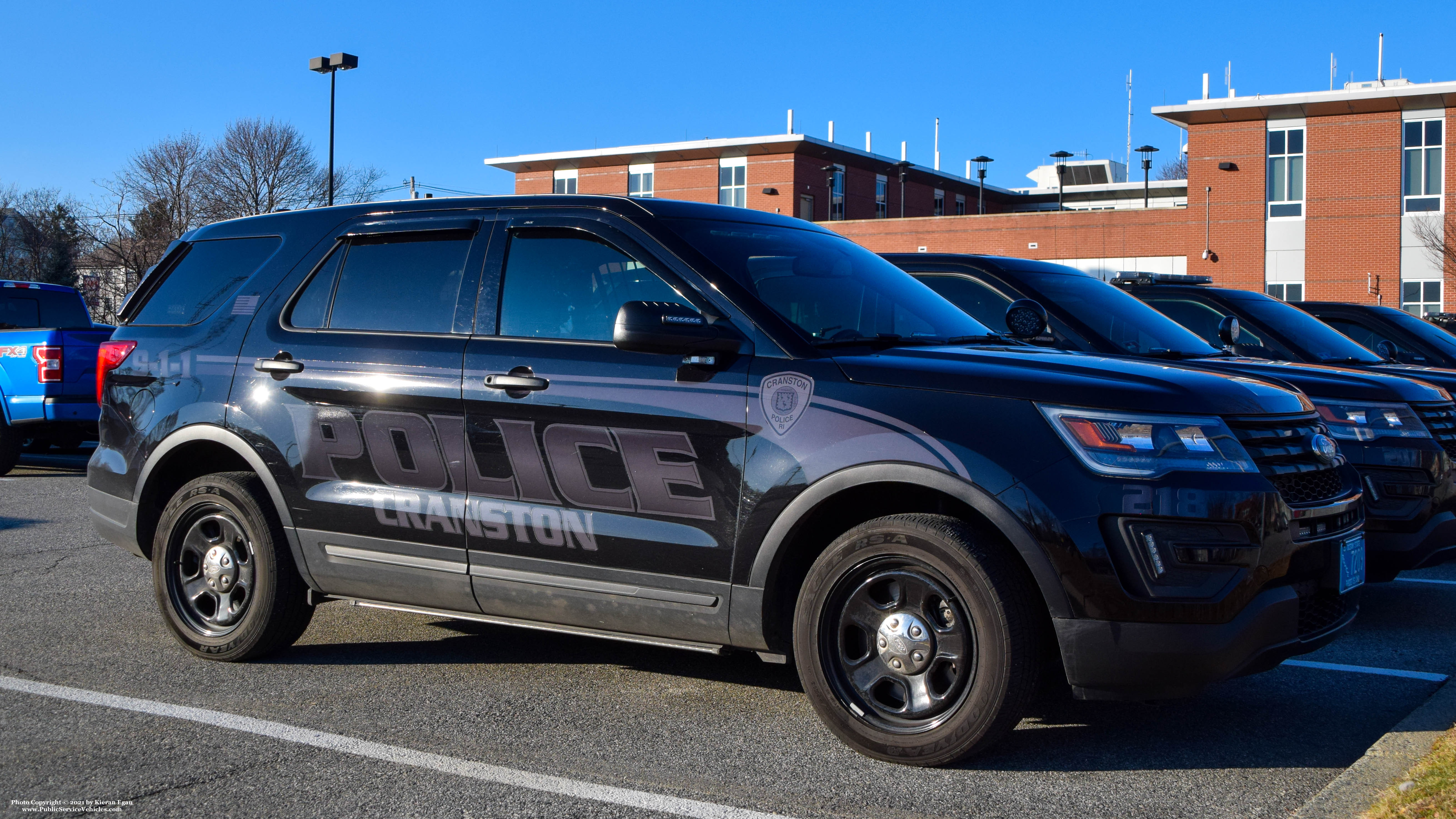 A photo  of Cranston Police
            Cruiser 218, a 2019 Ford Police Interceptor Utility             taken by Kieran Egan