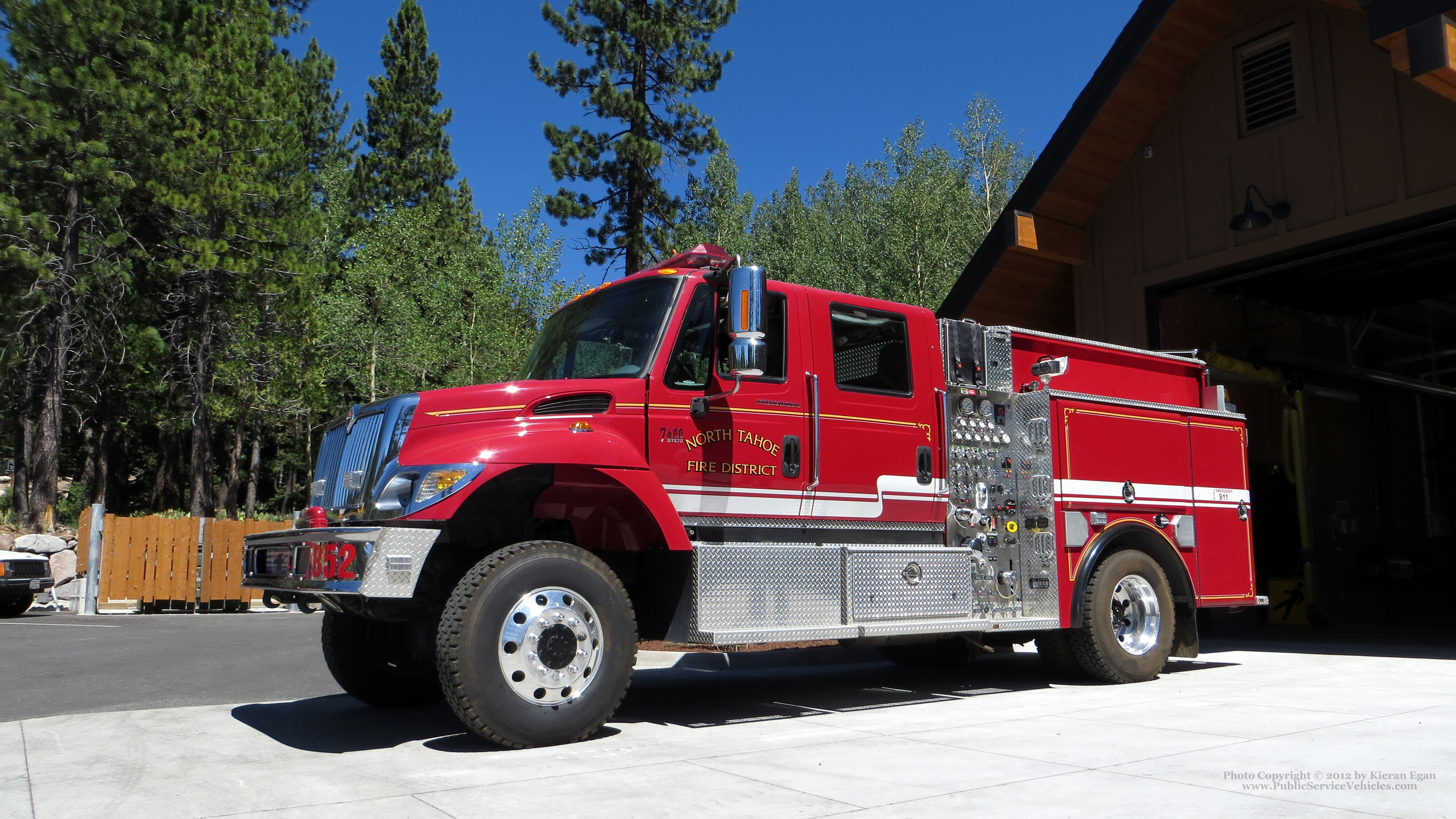 A photo  of North Tahoe Fire District
            Brush 52, a 2012 International 7600             taken by Kieran Egan