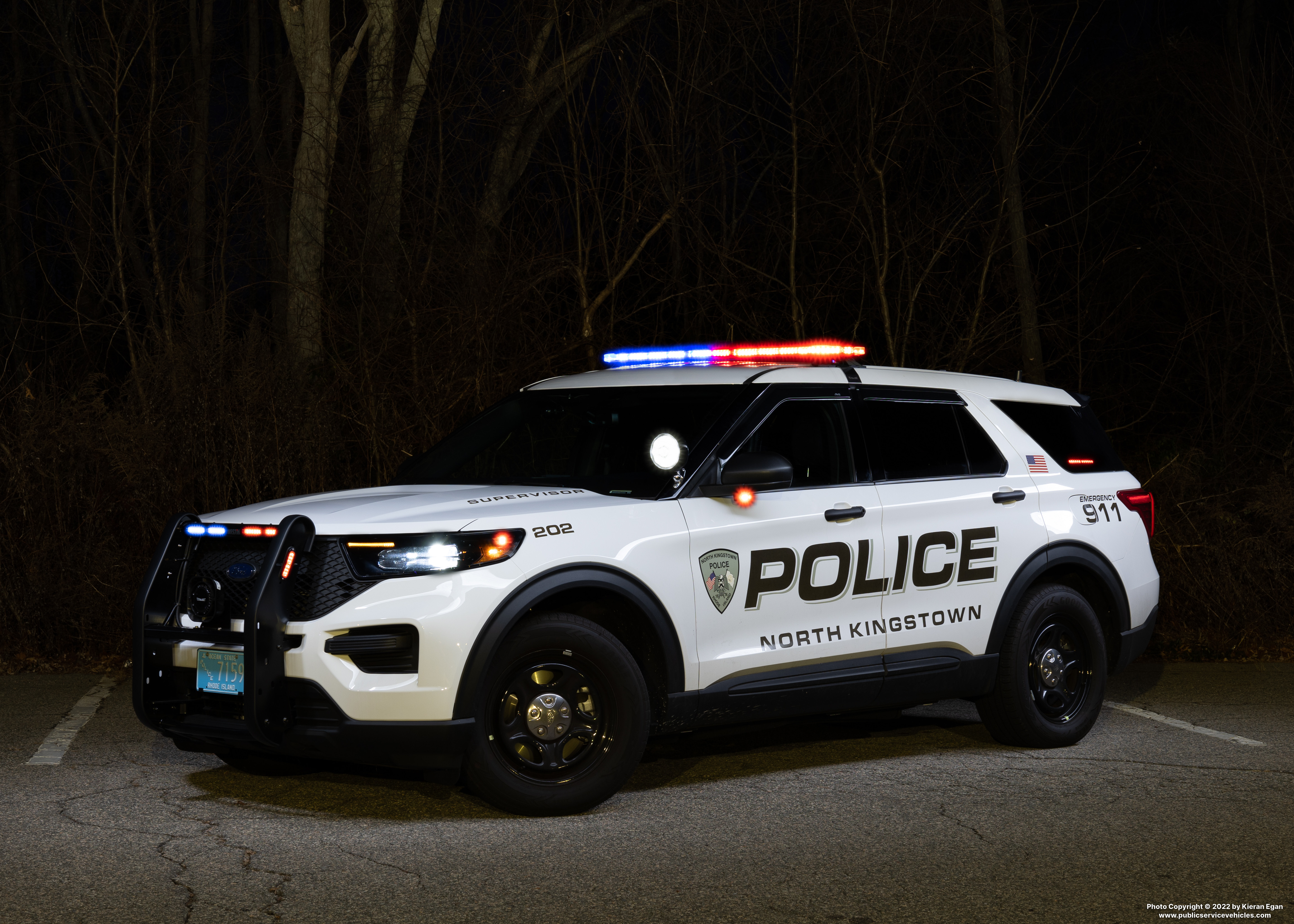 A photo  of North Kingstown Police
            Cruiser 202, a 2022 Ford Police Interceptor Utility             taken by Kieran Egan