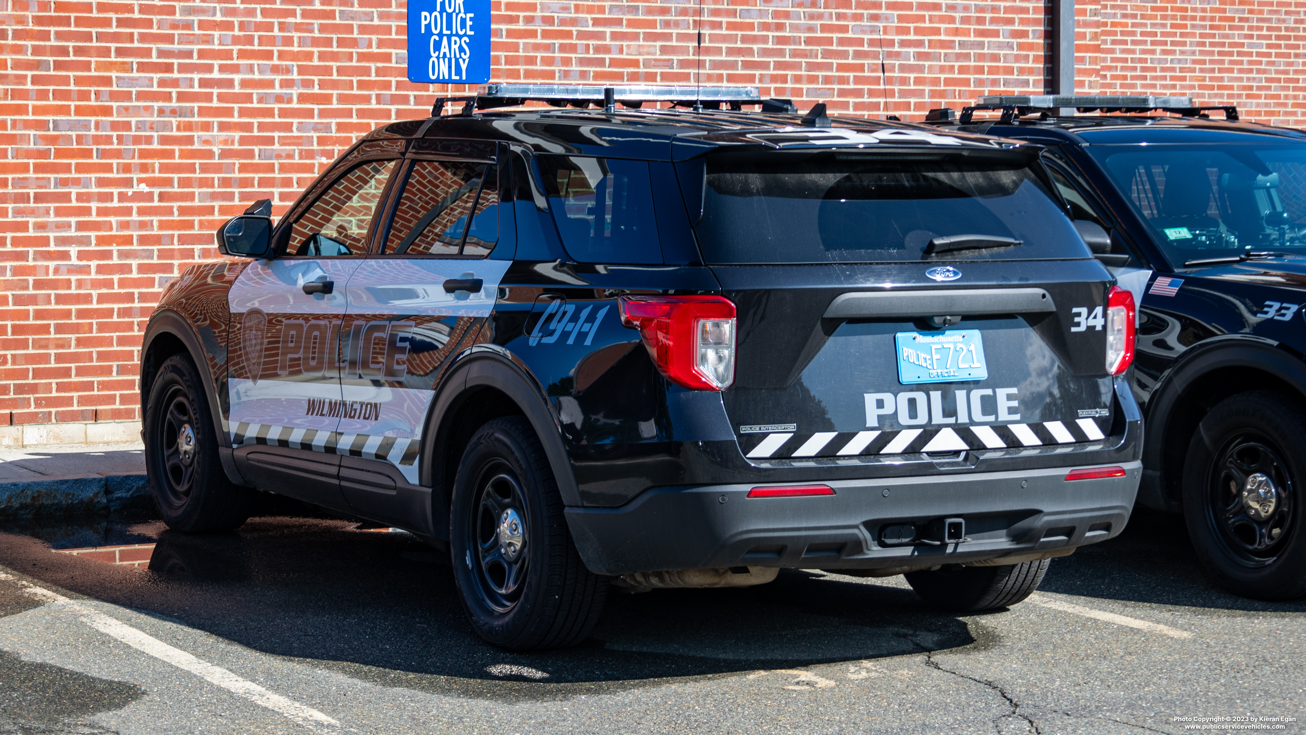 A photo  of Wilmington Police
            Cruiser 34, a 2021 Ford Police Interceptor Utility             taken by Kieran Egan