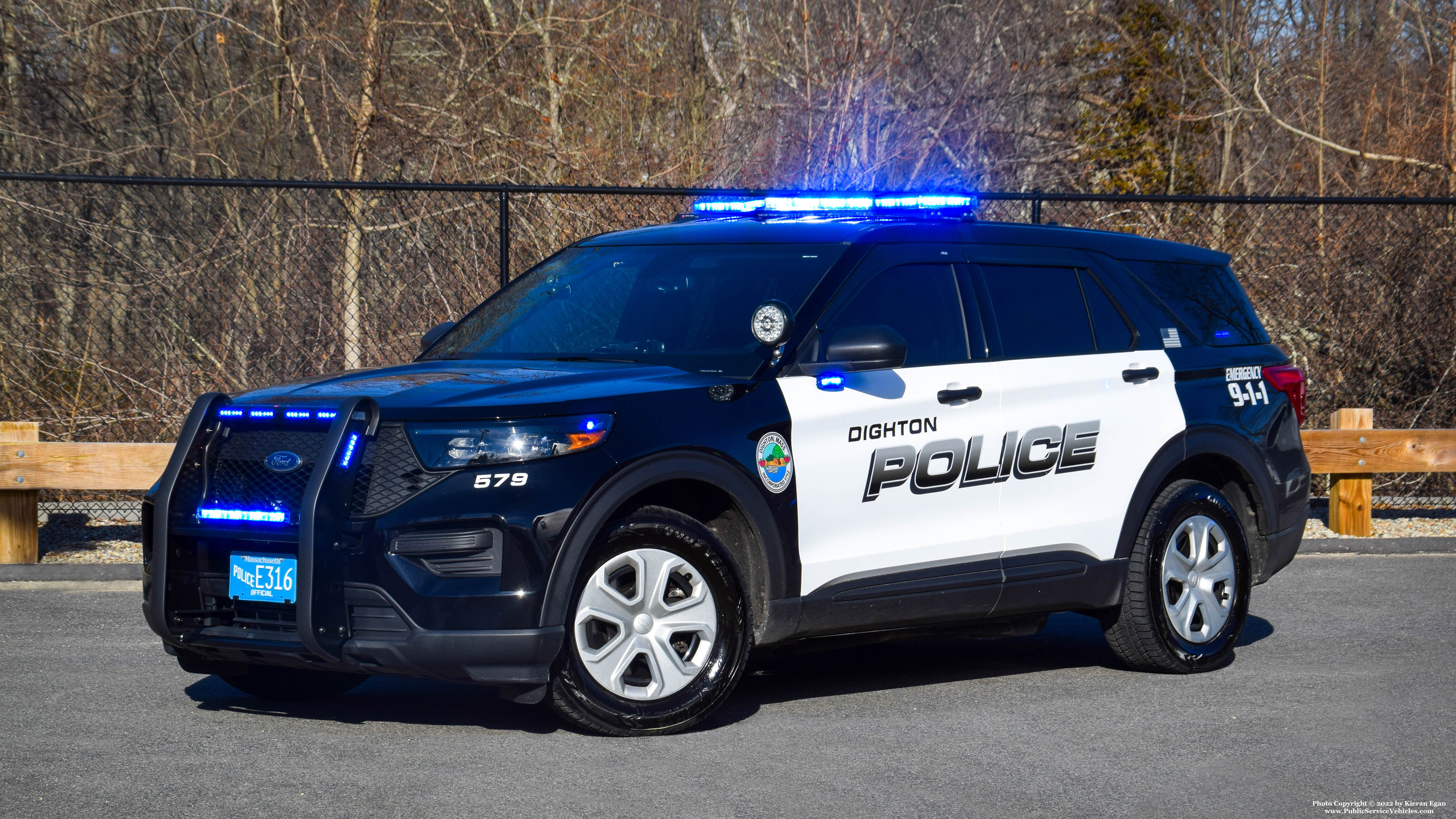 A photo  of Dighton Police
            Cruiser 579, a 2020 Ford Police Interceptor Utility             taken by Kieran Egan