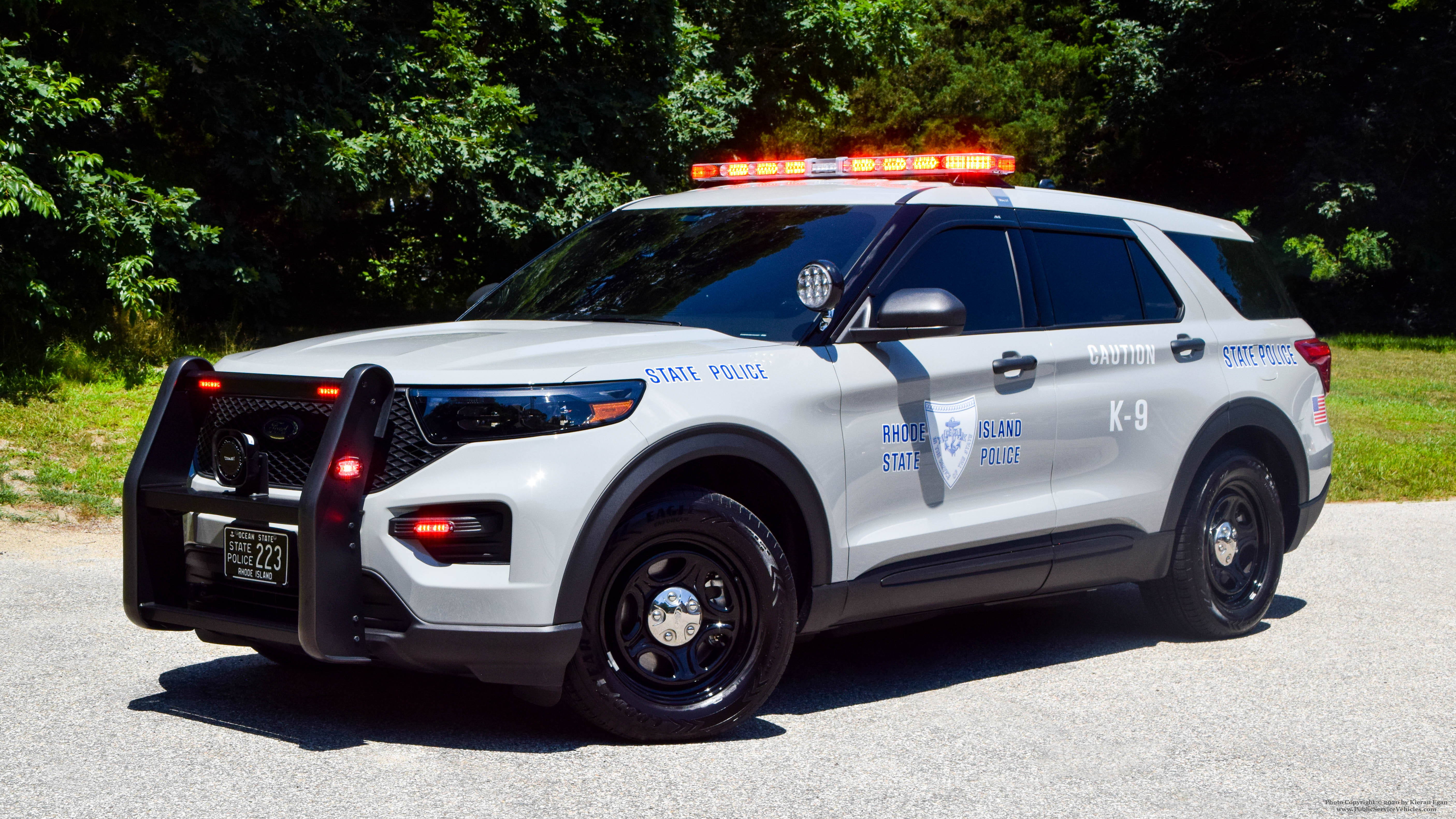 A photo  of Rhode Island State Police
            Cruiser 223, a 2020 Ford Police Interceptor Utility             taken by Kieran Egan