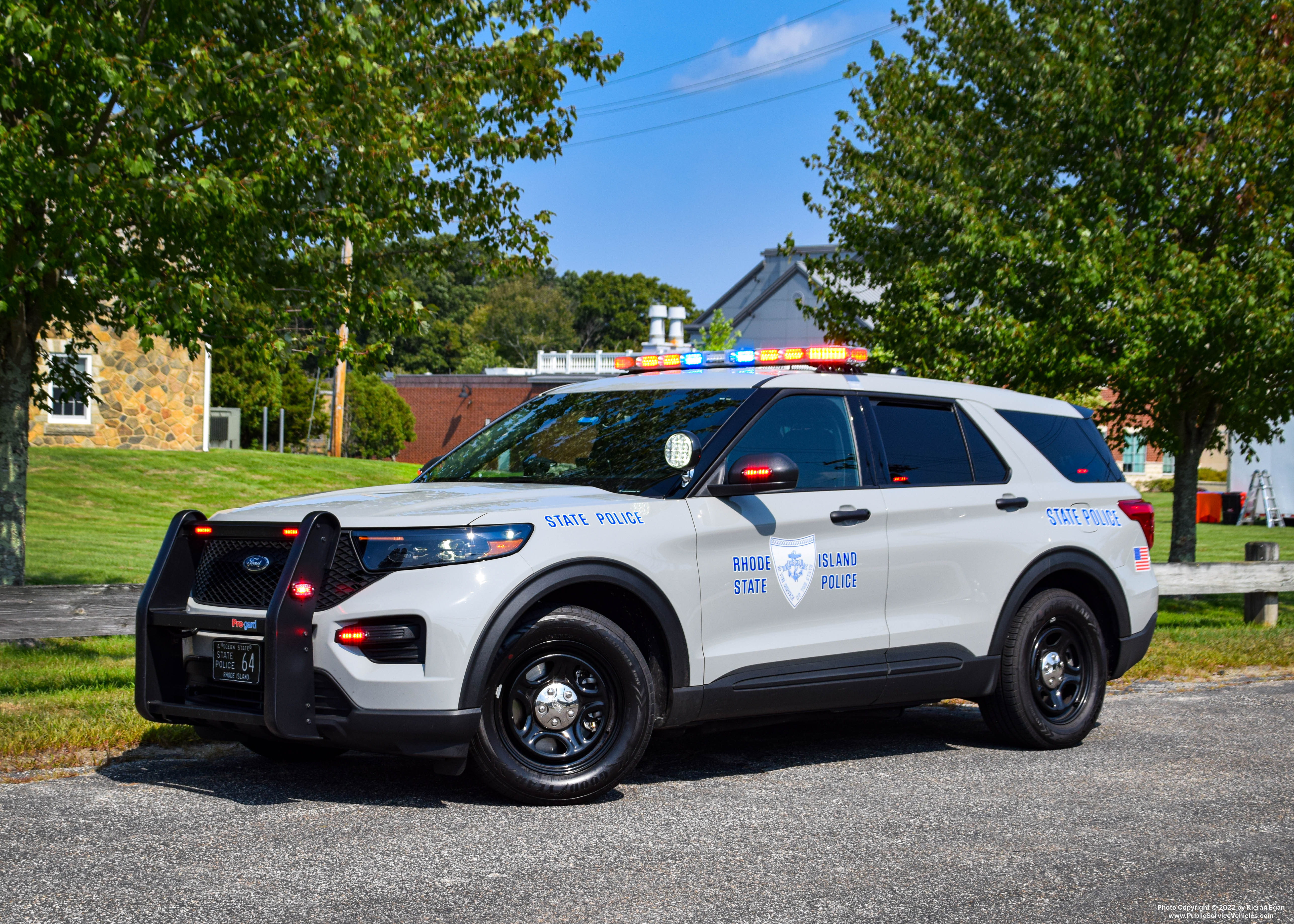 A photo  of Rhode Island State Police
            Cruiser 64, a 2022 Ford Police Interceptor Utility             taken by Kieran Egan