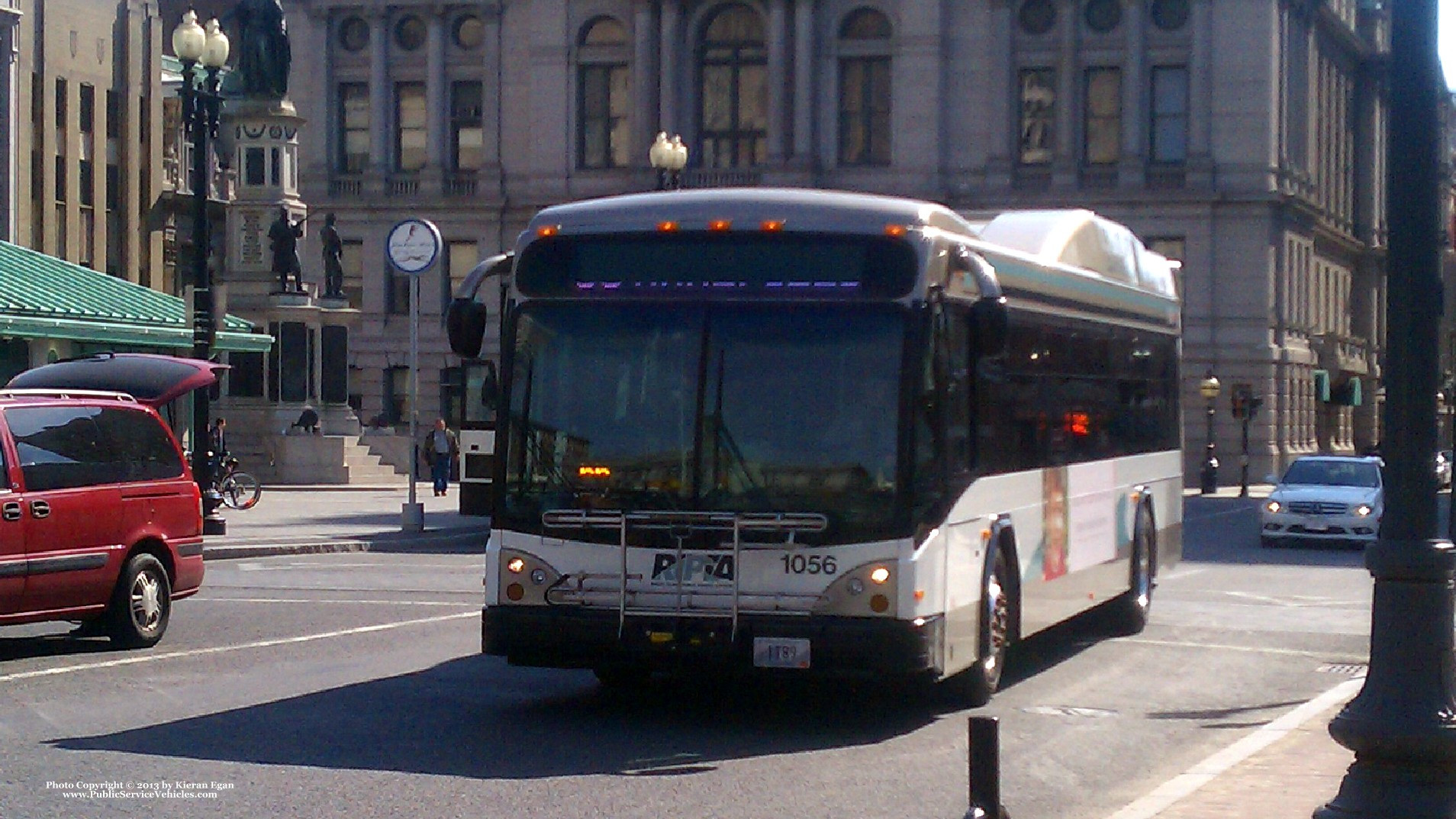 A photo  of Rhode Island Public Transit Authority
            Bus 1056, a 2010 Gillig BRT HEV             taken by Kieran Egan