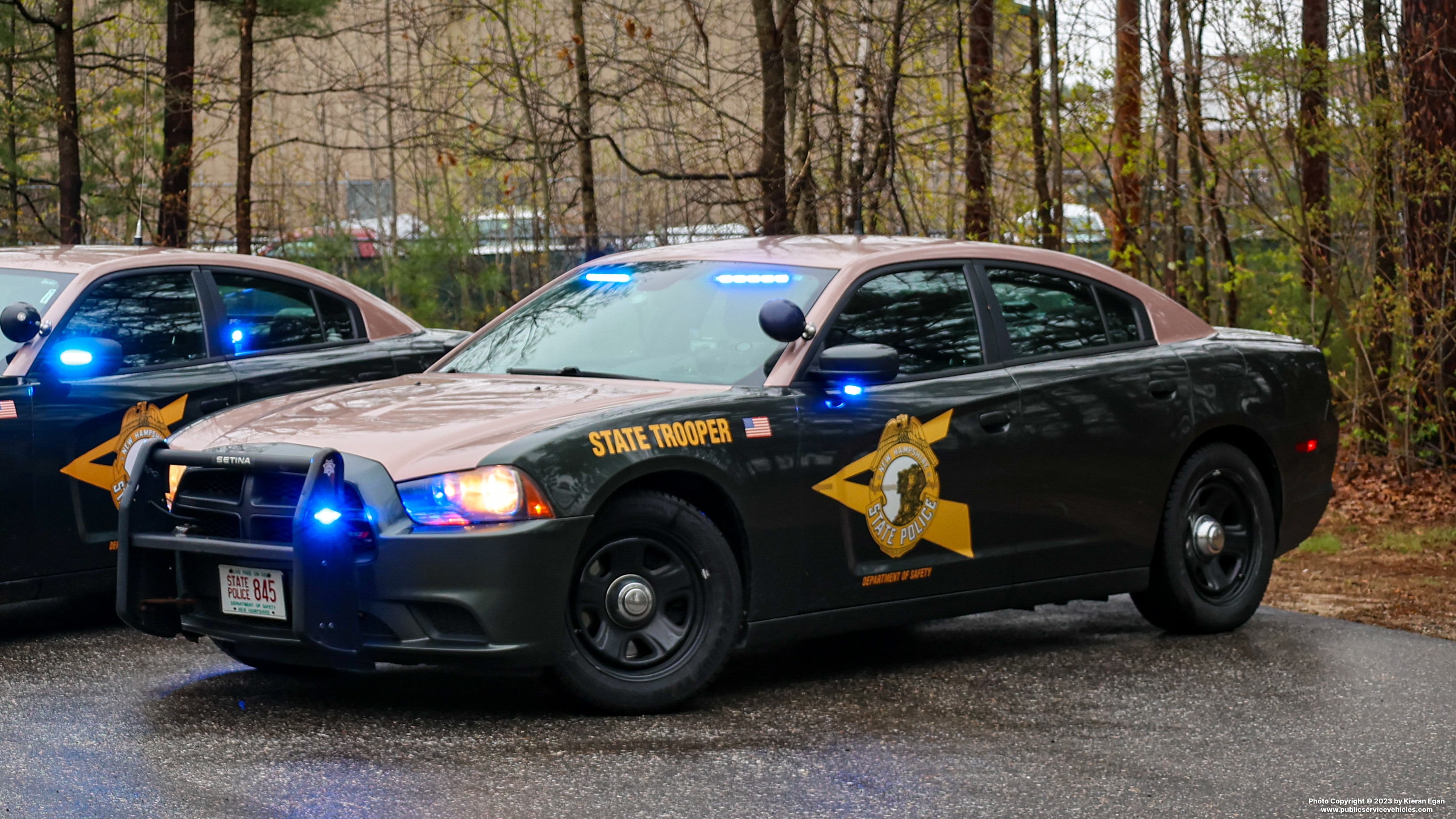 A photo  of New Hampshire State Police
            Cruiser 845, a 2011-2014 Dodge Charger             taken by Kieran Egan