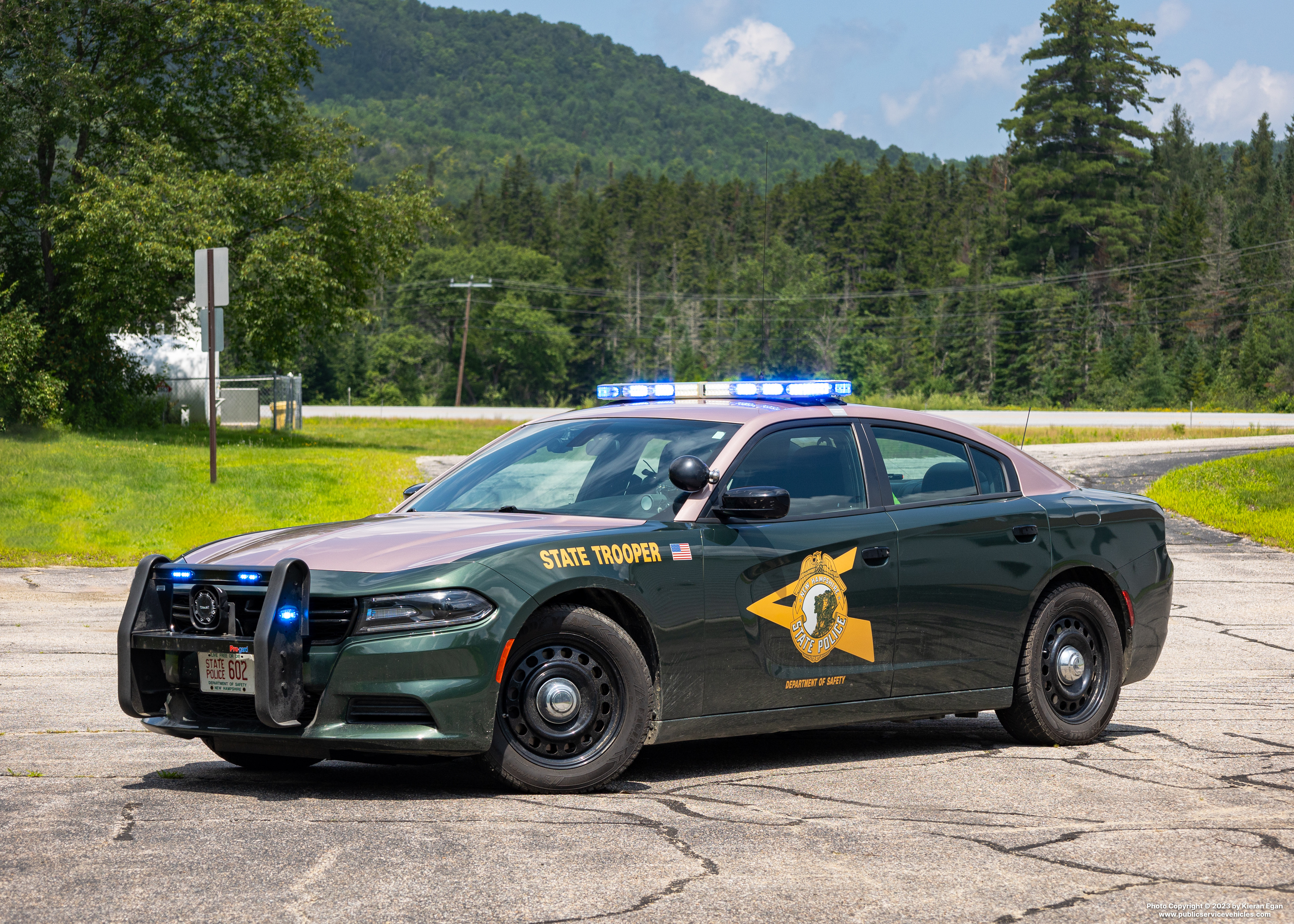 A photo  of New Hampshire State Police
            Cruiser 602, a 2020 Dodge Charger             taken by Kieran Egan