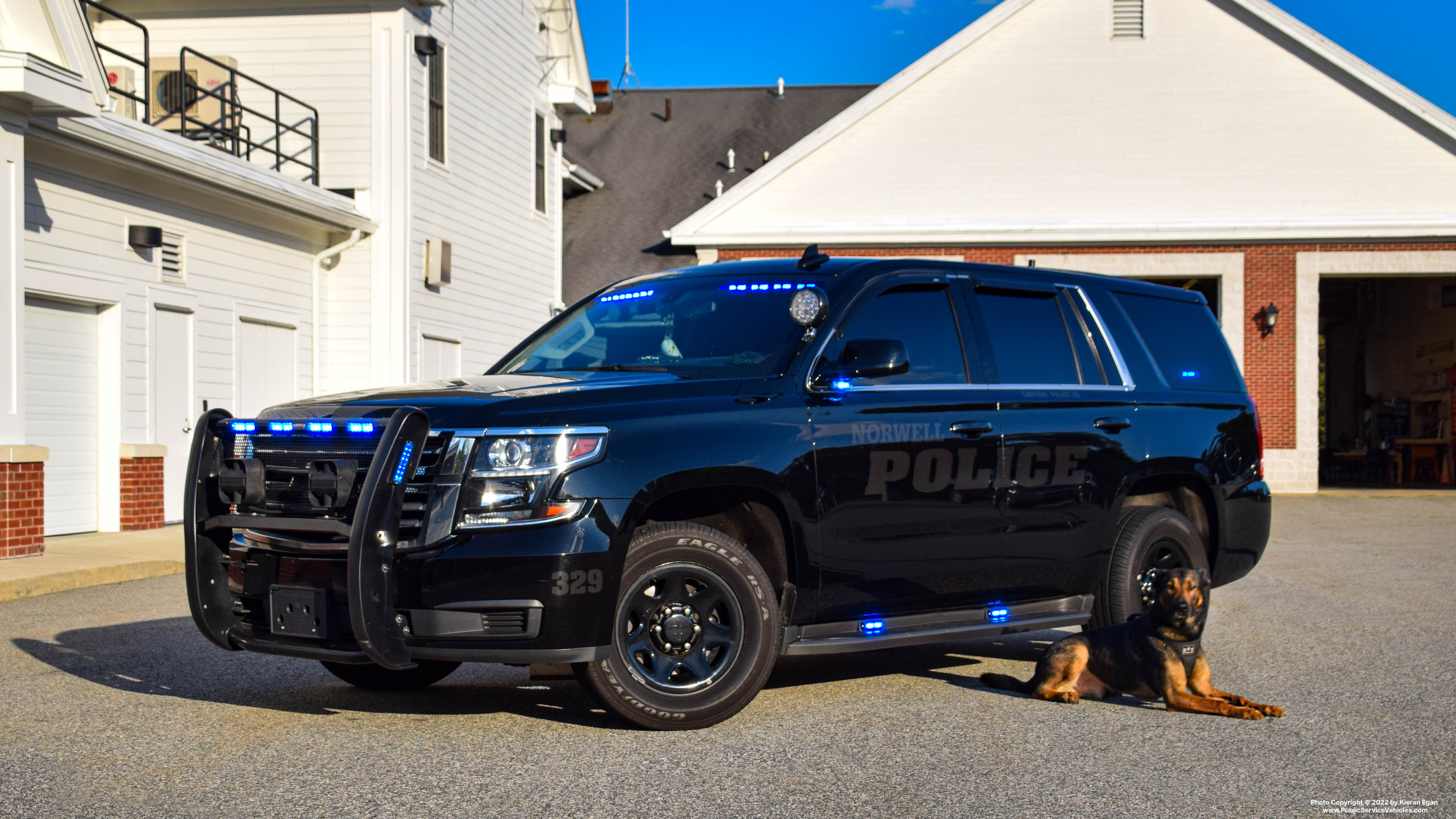 A photo  of Norwell Police
            Cruiser 329, a 2019 Chevrolet Tahoe             taken by Kieran Egan