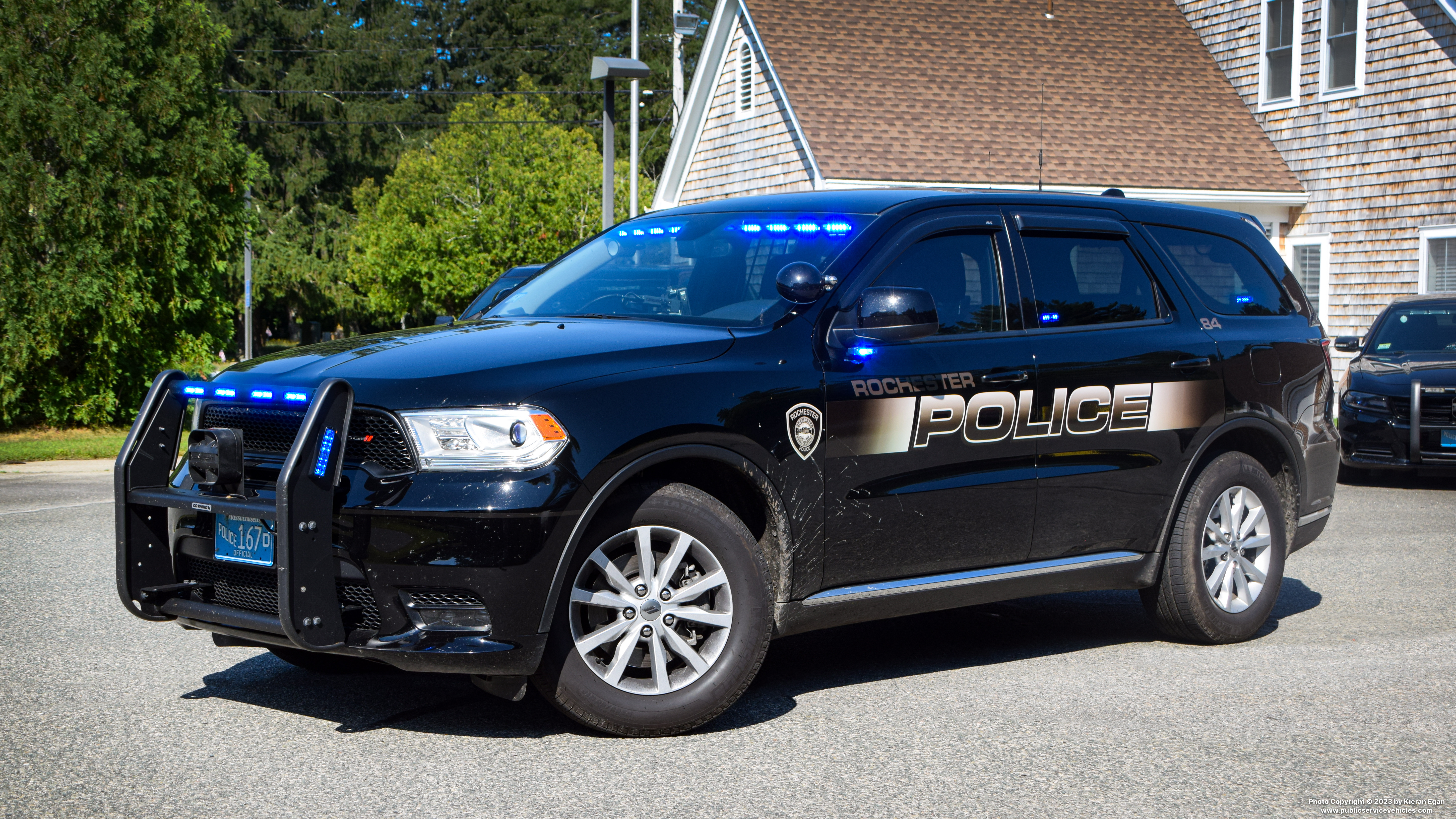 A photo  of Rochester MA Police
            Cruiser 84, a 2019 Dodge Durango             taken by Kieran Egan
