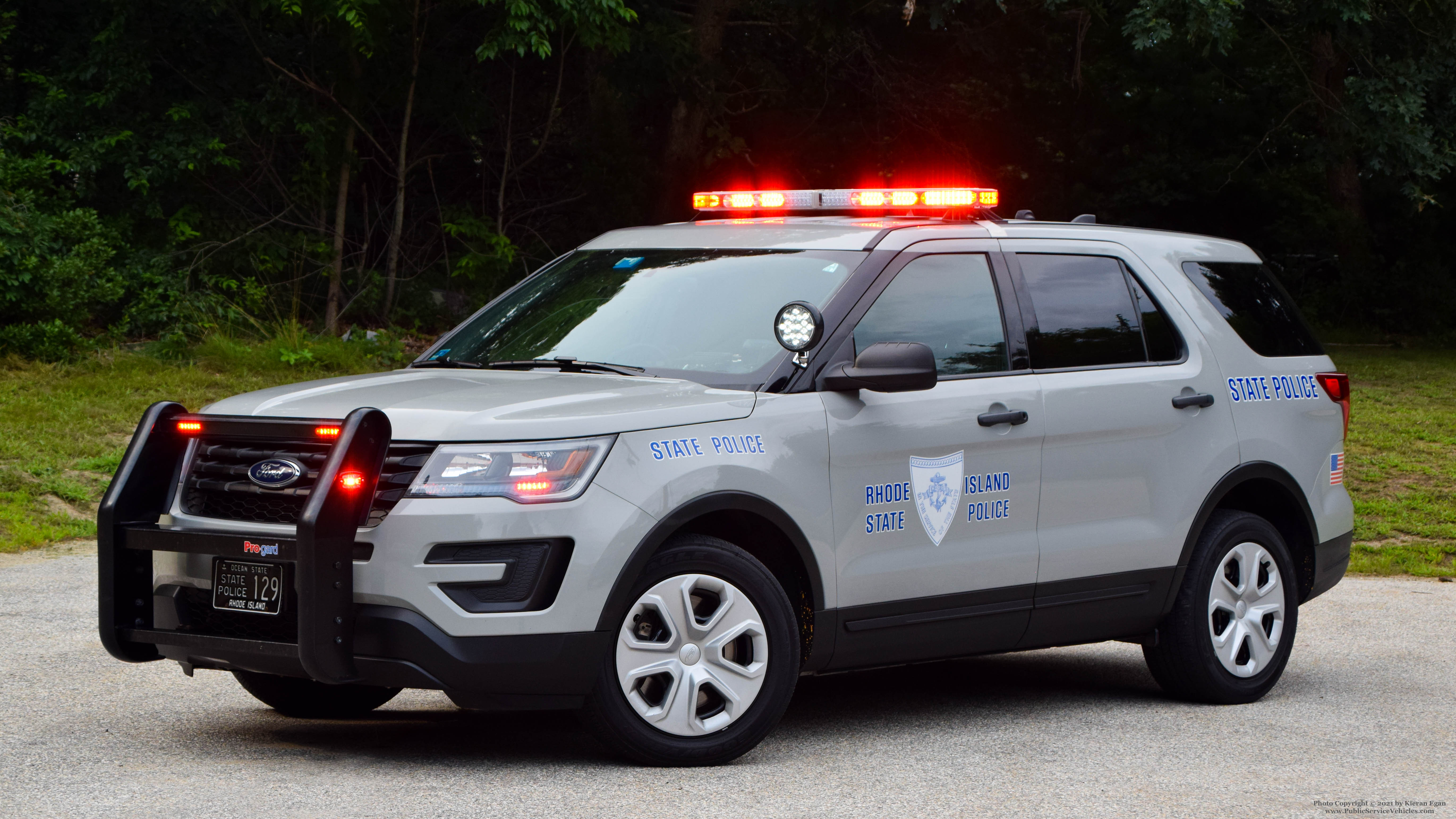 A photo  of Rhode Island State Police
            Cruiser 129, a 2018 Ford Police Interceptor Utility             taken by Kieran Egan